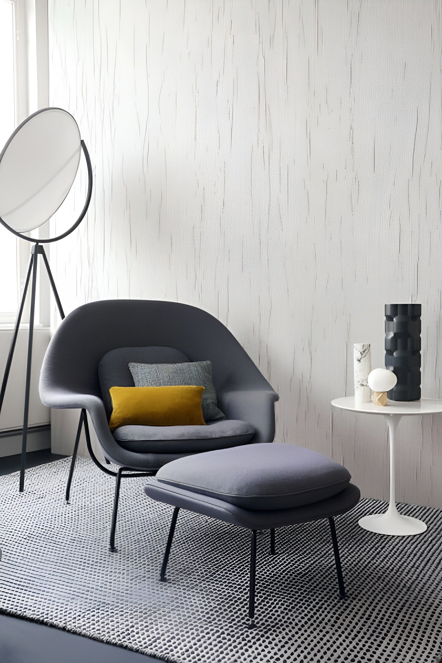 Linen Textured Fabric Wallpaper LINON - FLAX NOIR Muted Brown