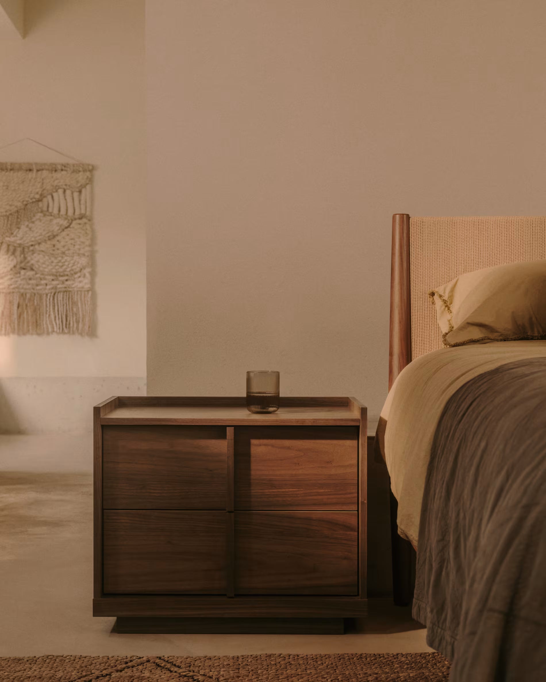 ONIX Walnut Veneer Nightstand