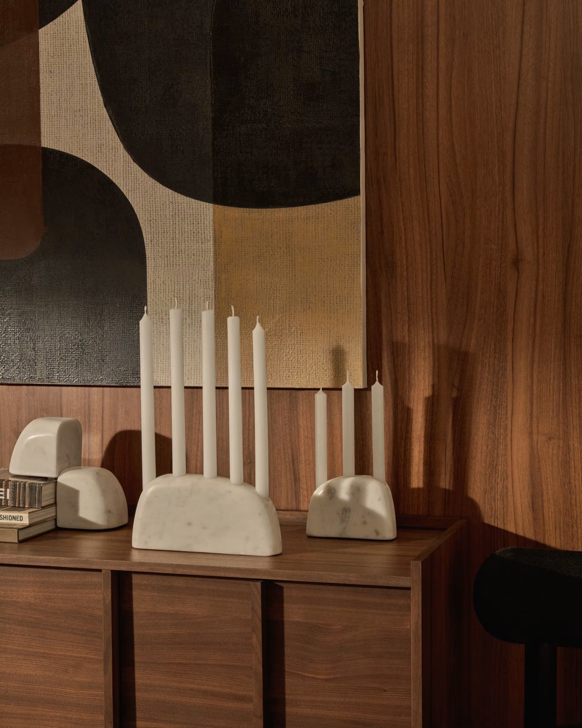 Kerzenhalter SIGNE weißer Marmor