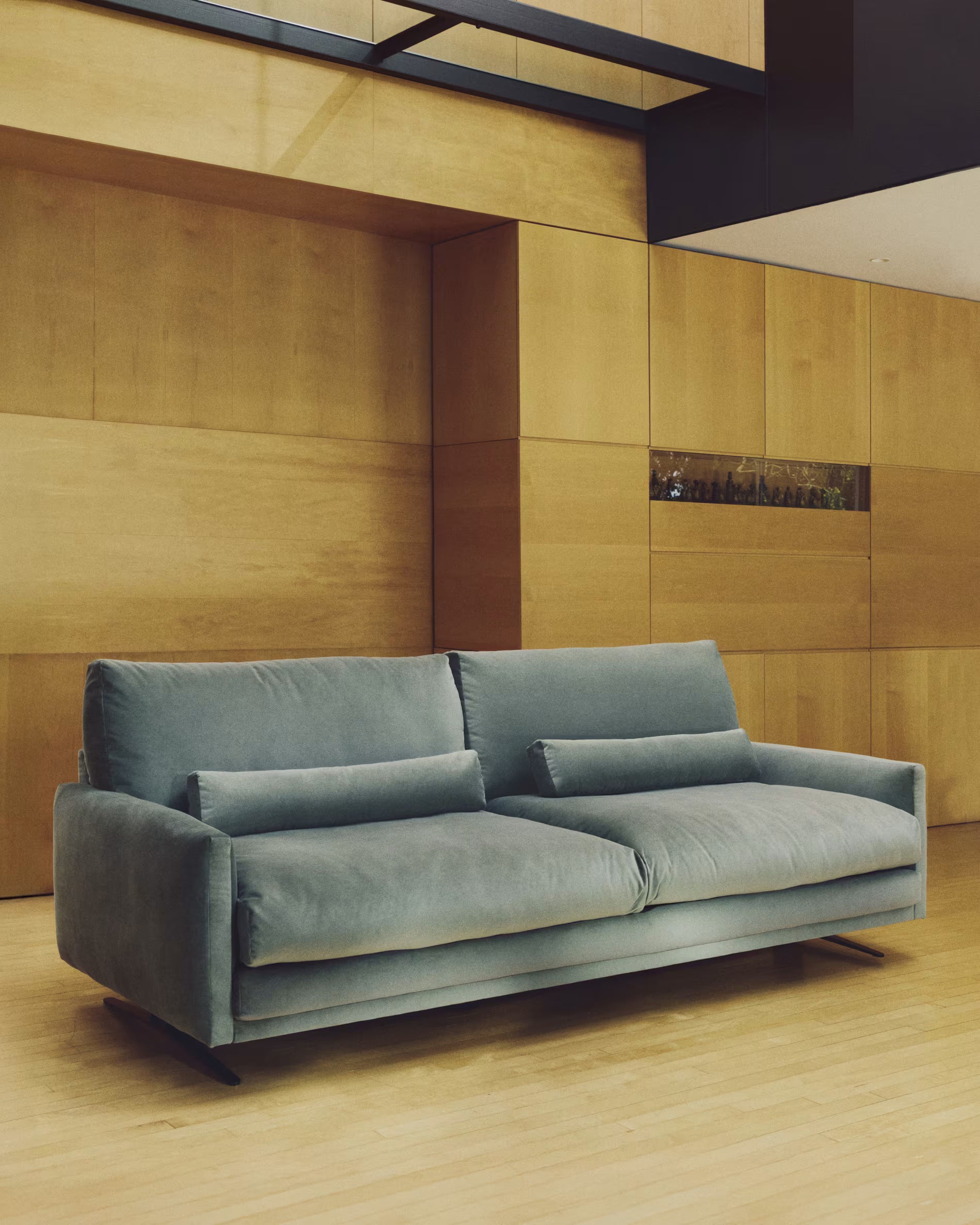 3-seater Sofa VELIRO green with black base