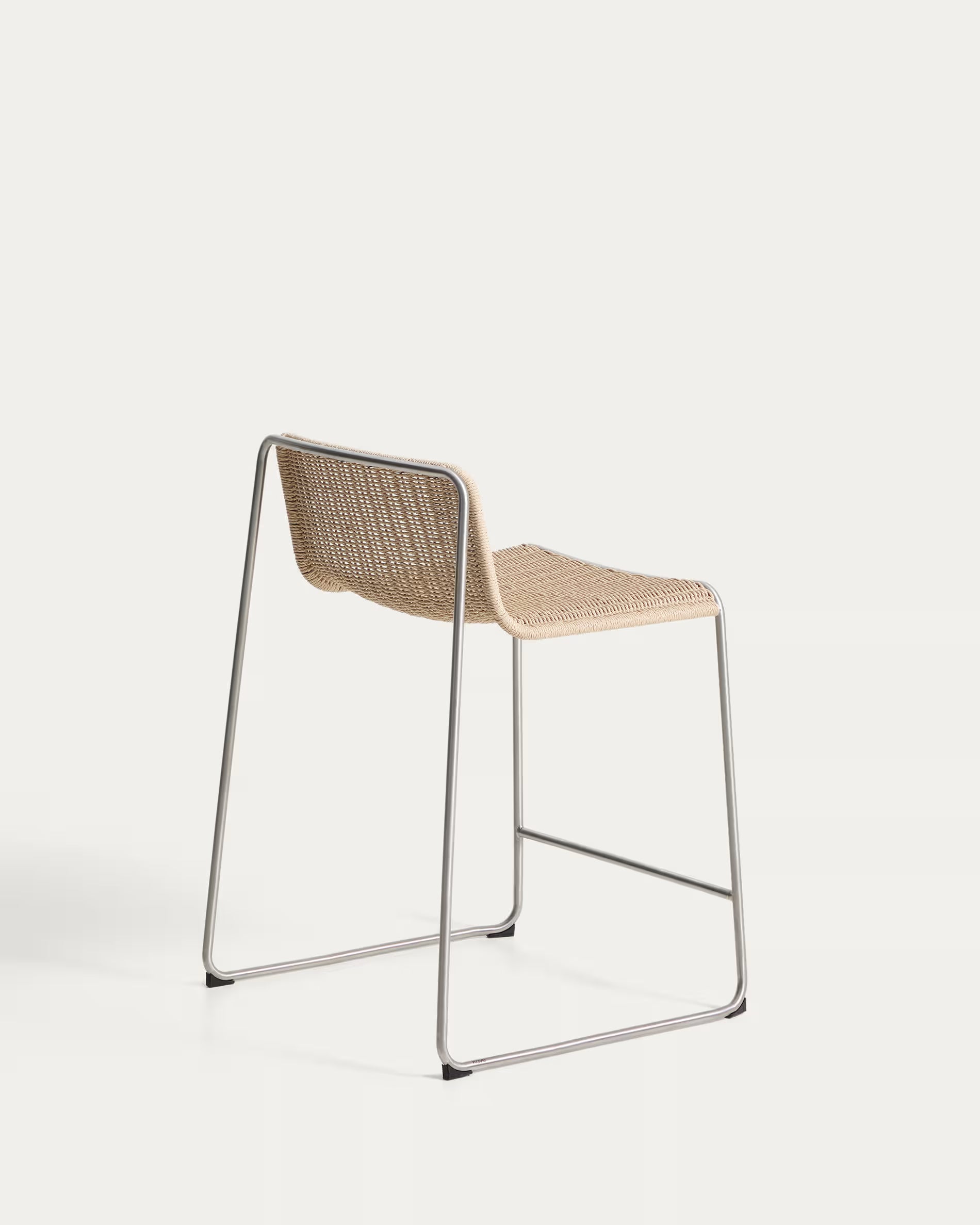 Outdoor stool TAVARI beige with a steel base