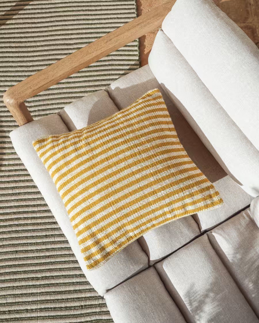 DIROME Cushion Cover White with Yellow