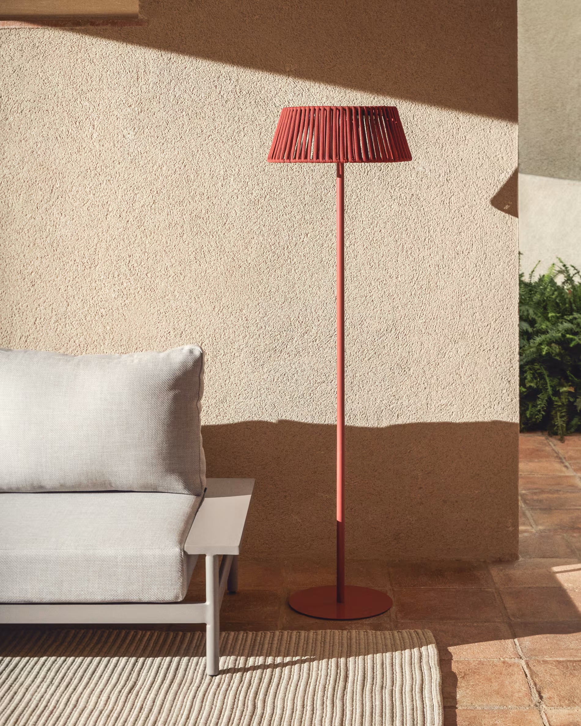 Solar-Gartenstehlampe ALDET Terrakotta