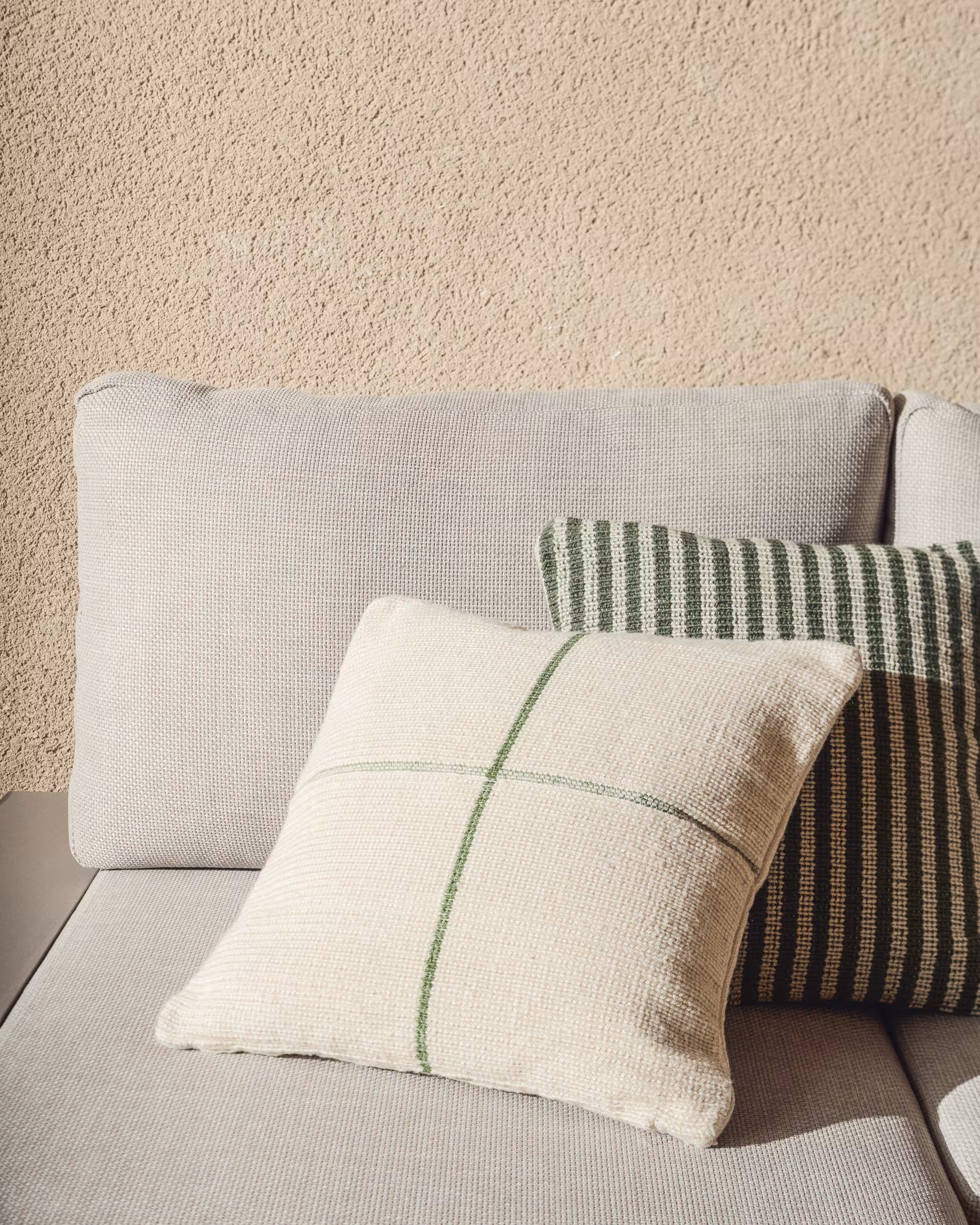 Kissenbezug ATIMA beige mit grün