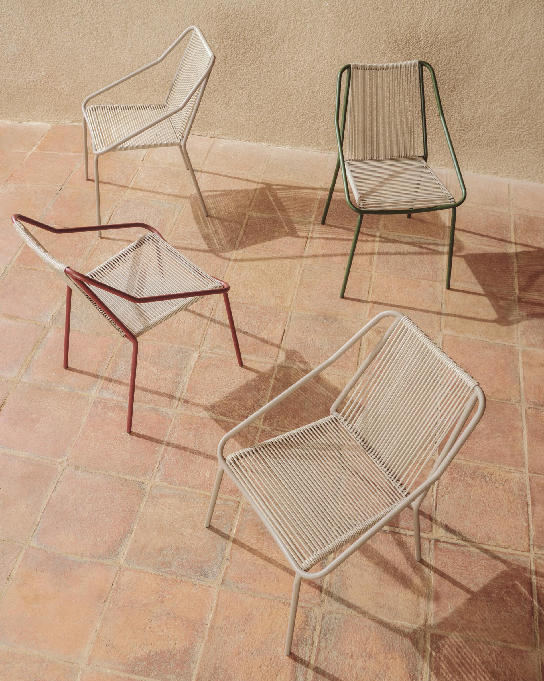 Gartenstuhl ZIVIA ecru mit taupefarbenem Gestell