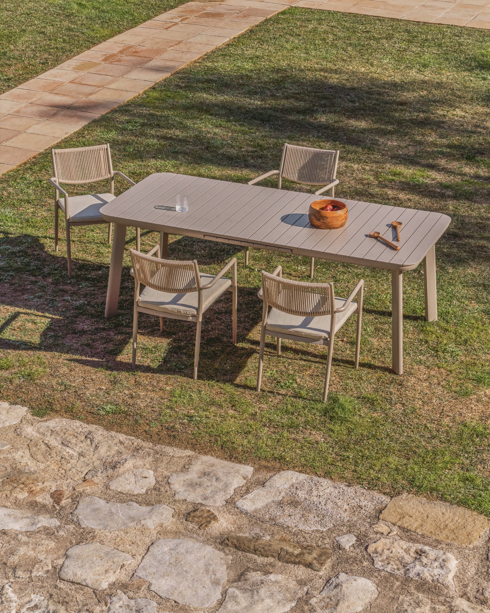 Gartenstuhl ARGASI grau-beige
