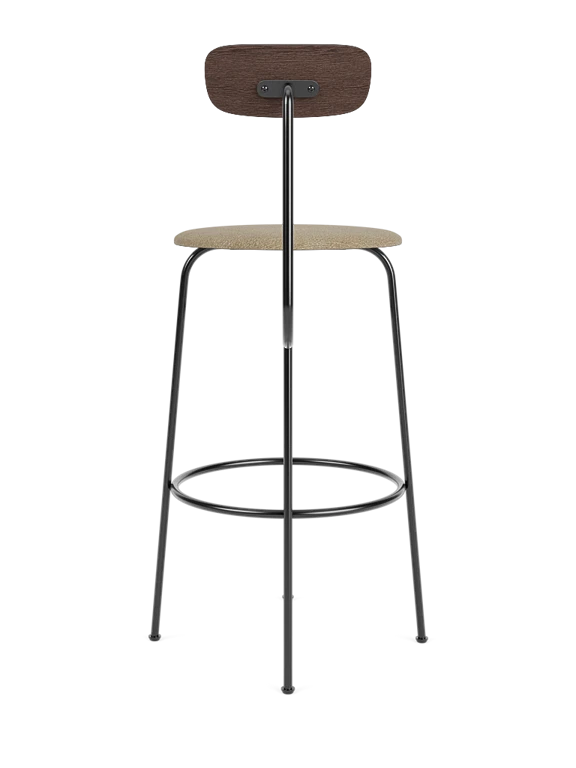 Hocker AFTEROOM dunkel Eichenfurnier mit gepolstertem beigen Sitz