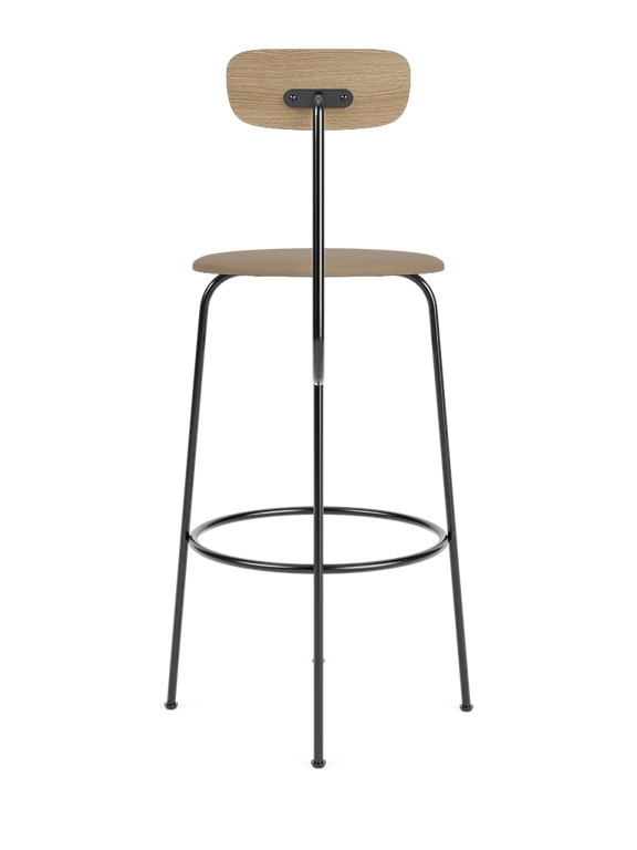 Hocker AFTEROOM Eiche mit gepolstertem beigen Sitz