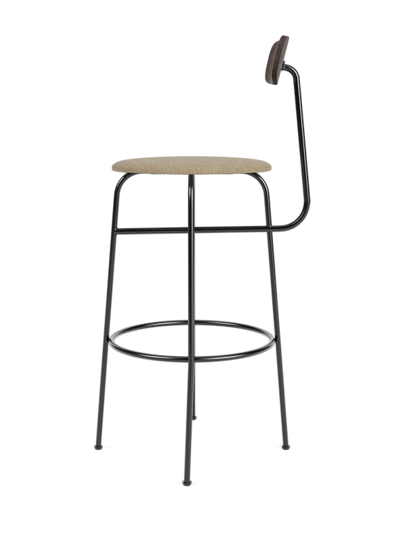 Hocker AFTEROOM dunkel Eichenfurnier mit gepolstertem beigen Sitz