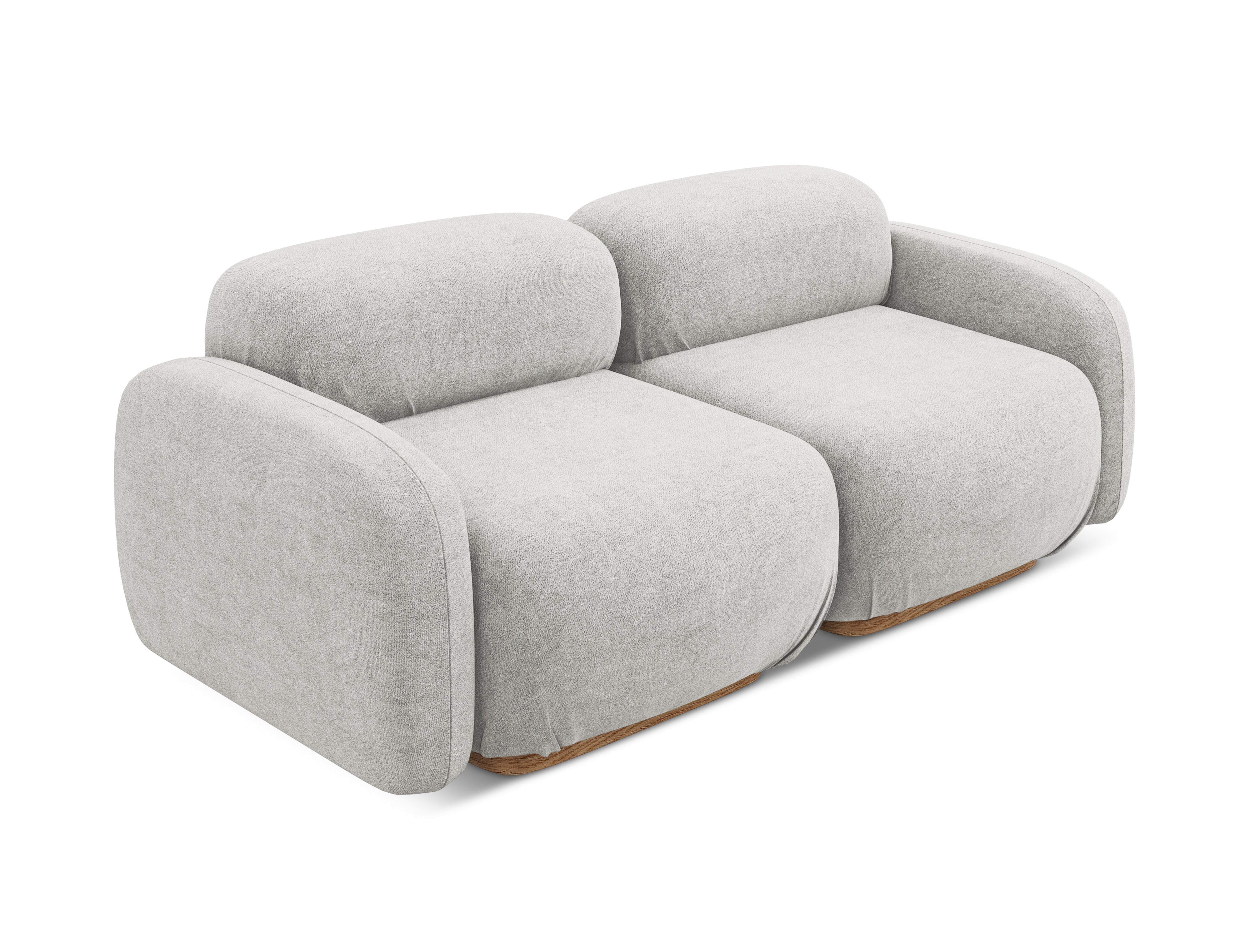 AILANI Silver Boucle 3-Seater Modular Sofa