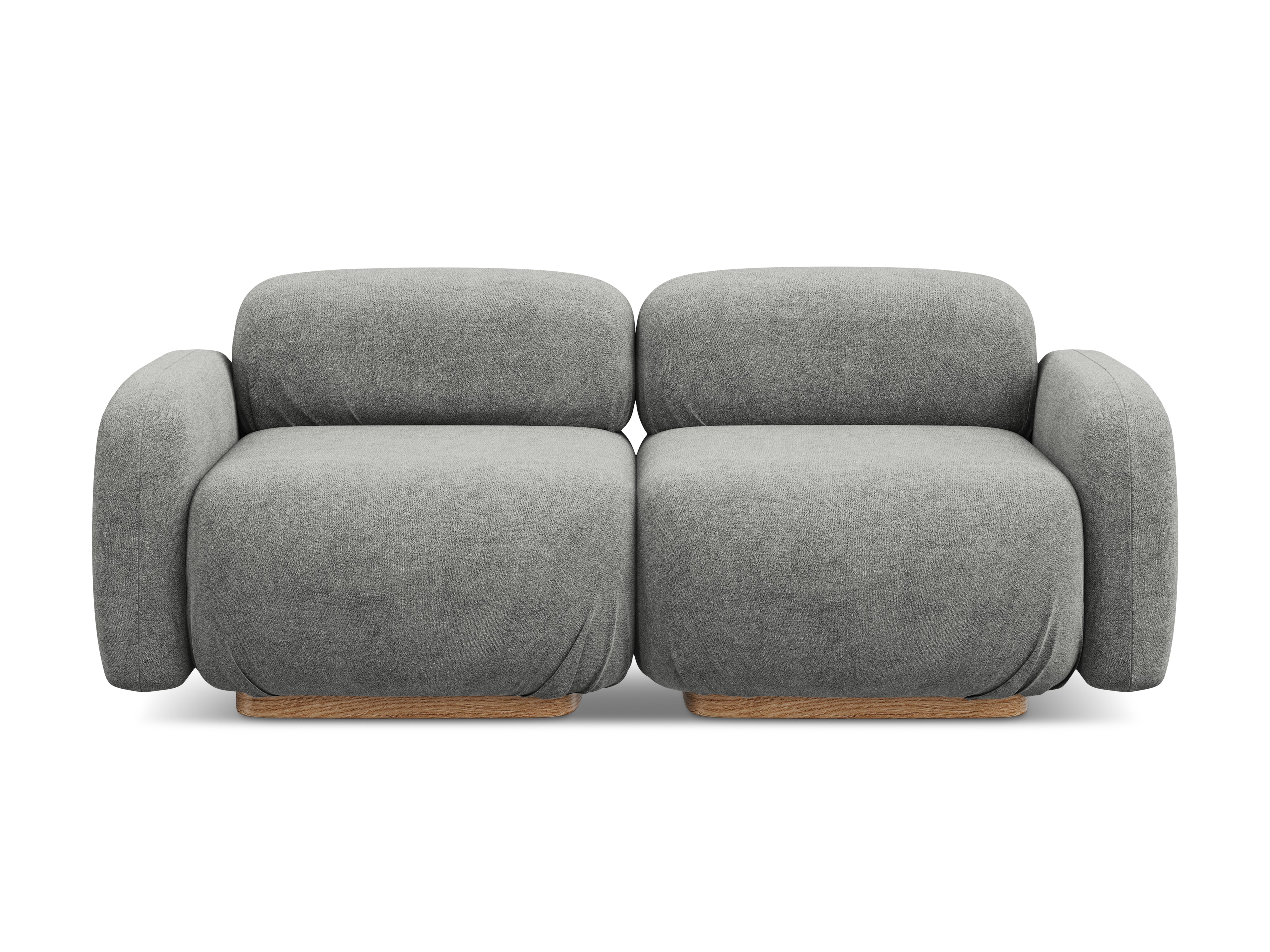 Modulares 3-Sitzer Sofa AILANI graues Boucle