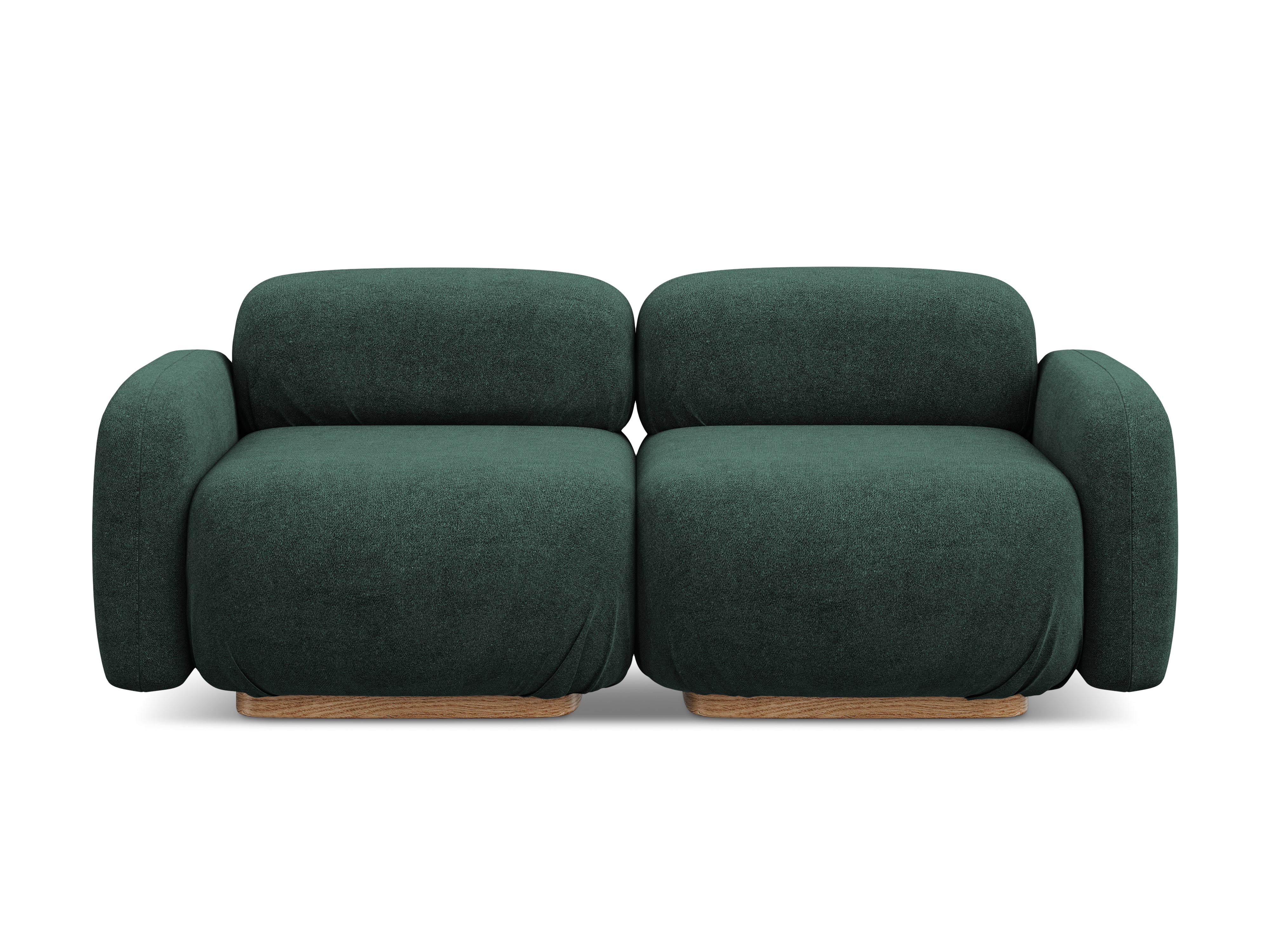 Modulares 3-Sitzer Sofa AILANI in Flaschengrün Boucle