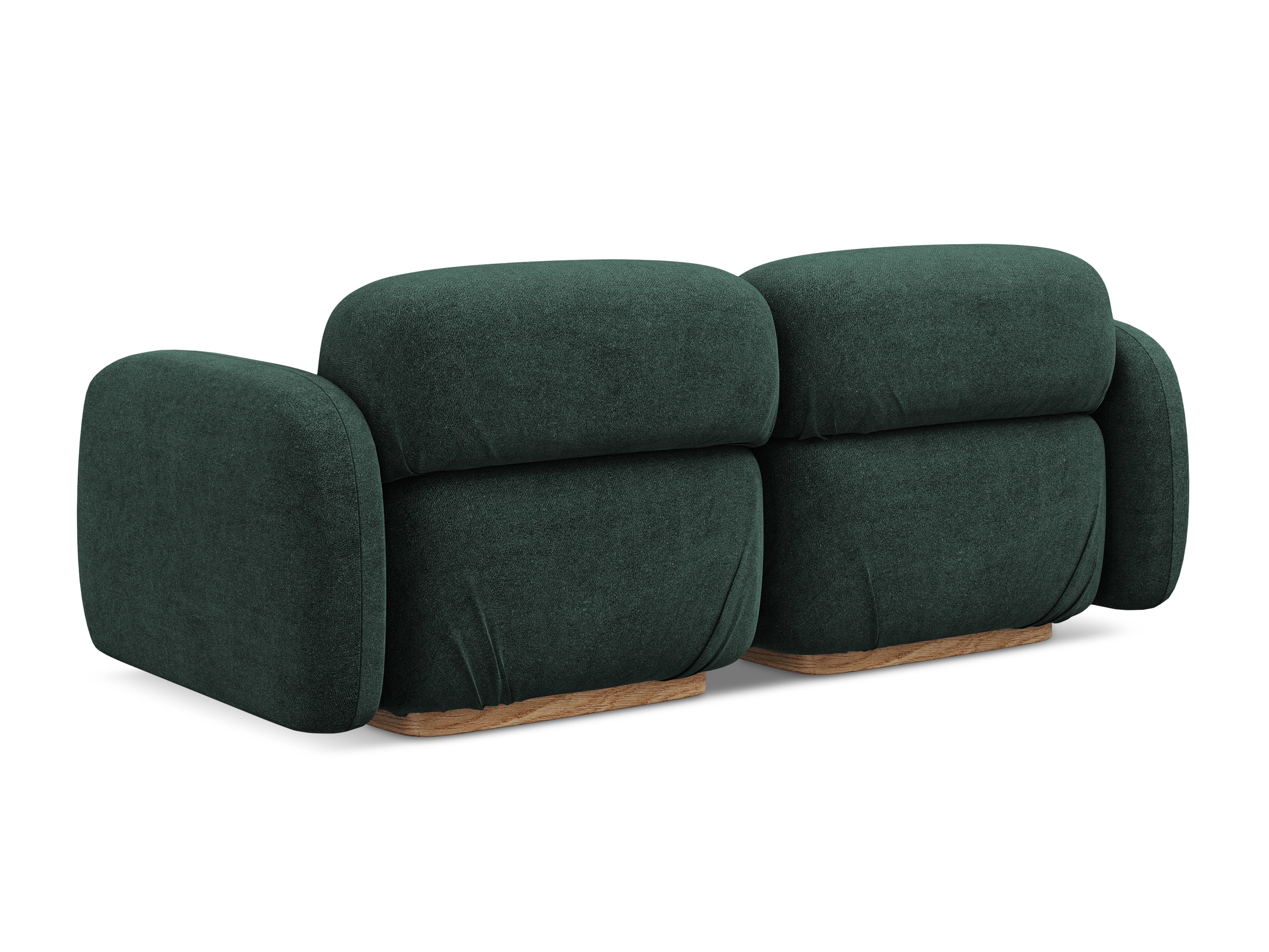 Modulares 3-Sitzer Sofa AILANI in Flaschengrün Boucle