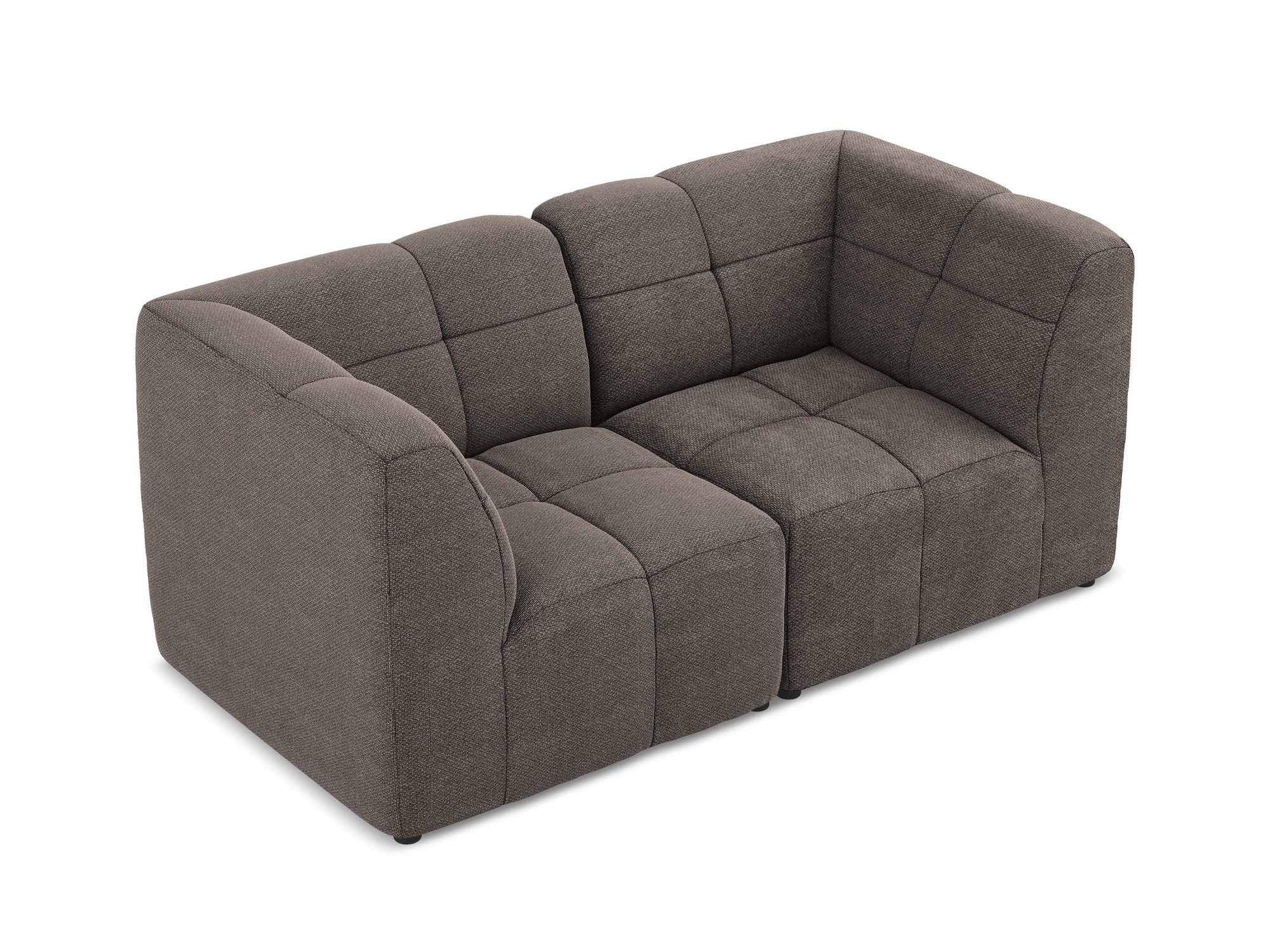 Modulares 2-Sitzer Sofa ALOHA schokoladenfarbener Boucle