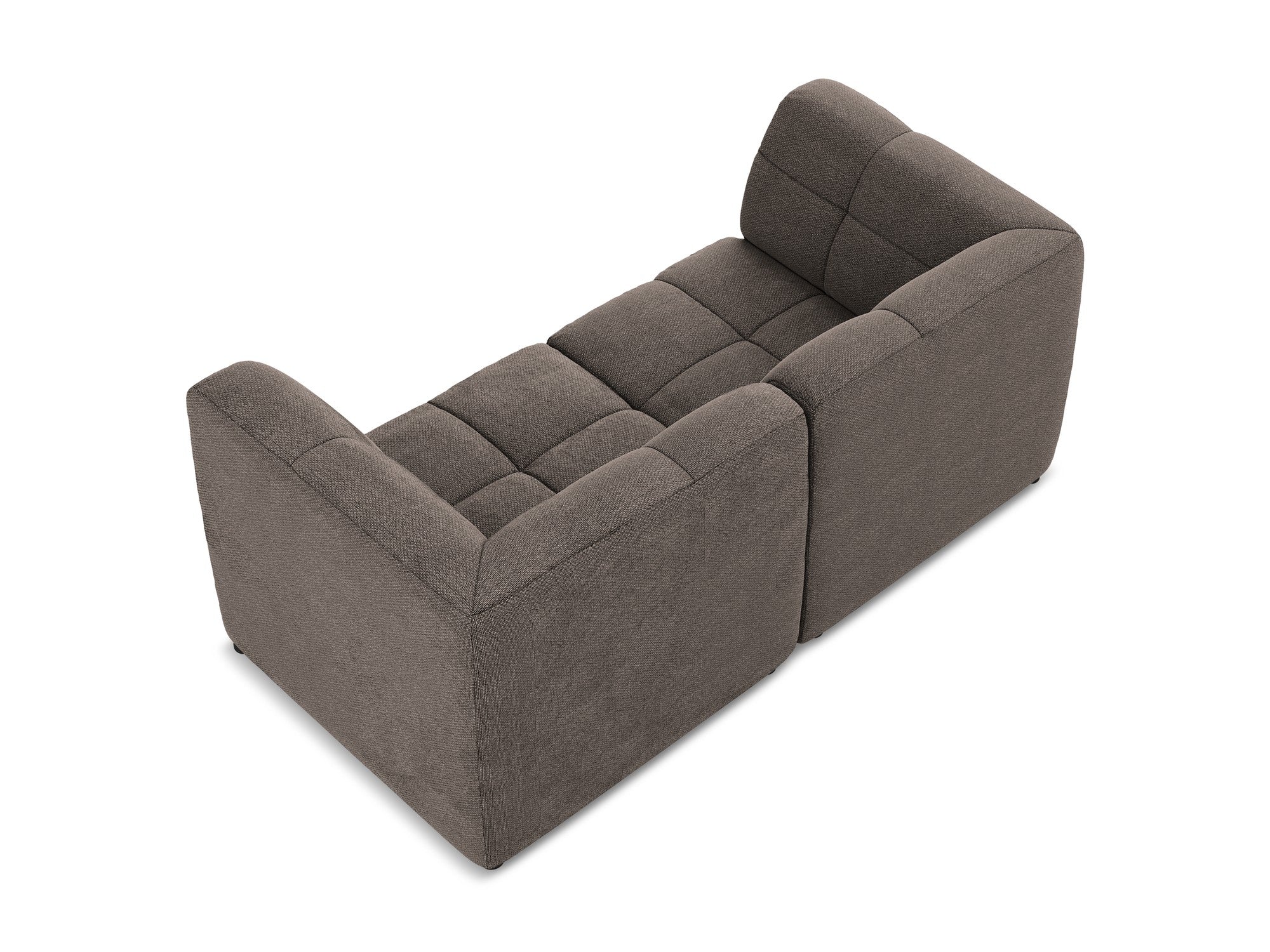 Modulares 2-Sitzer Sofa ALOHA schokoladenfarbener Boucle