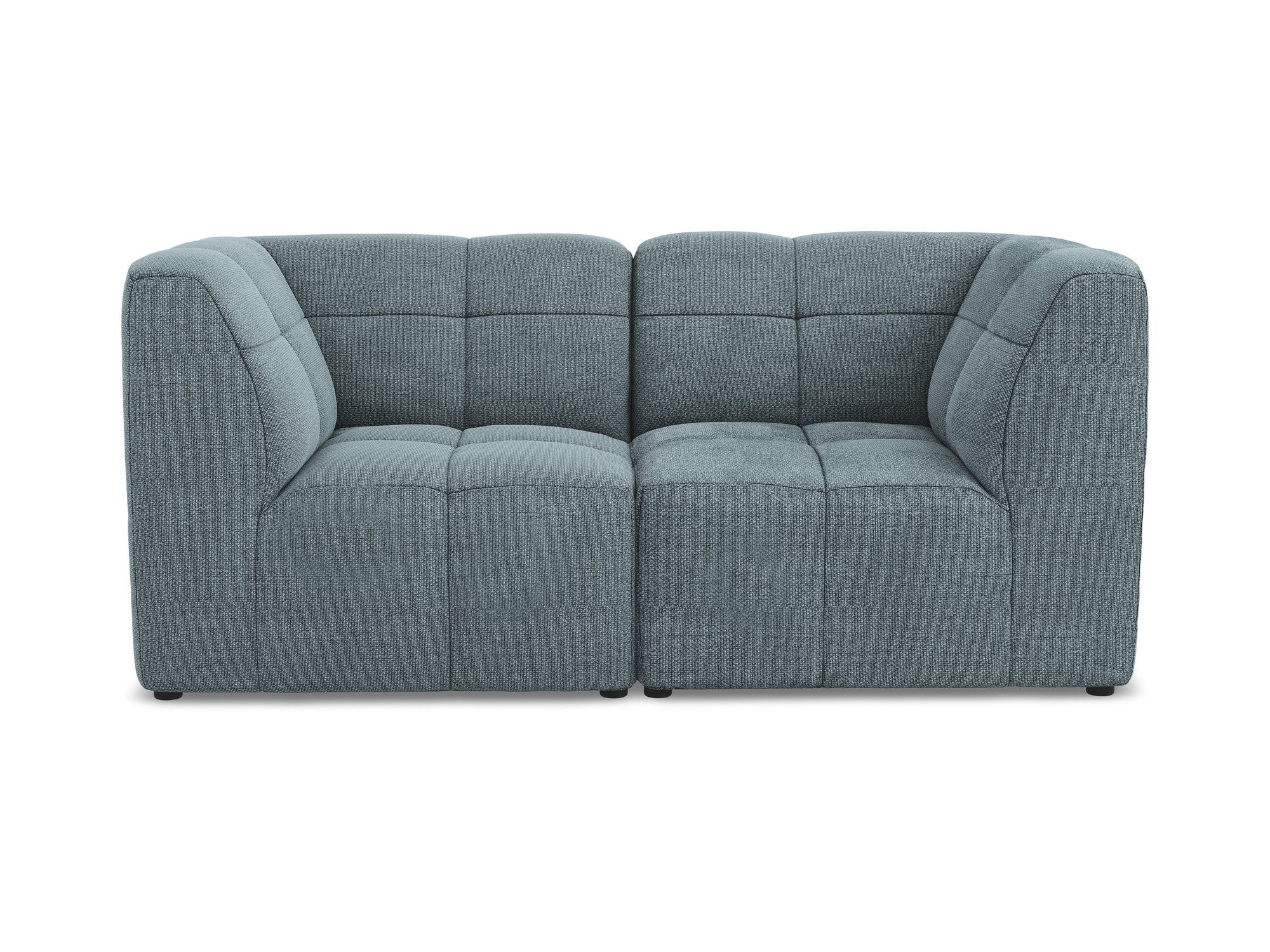 Modulares 2-Sitzer-Sofa ALOHA in jeansblauem Boucle