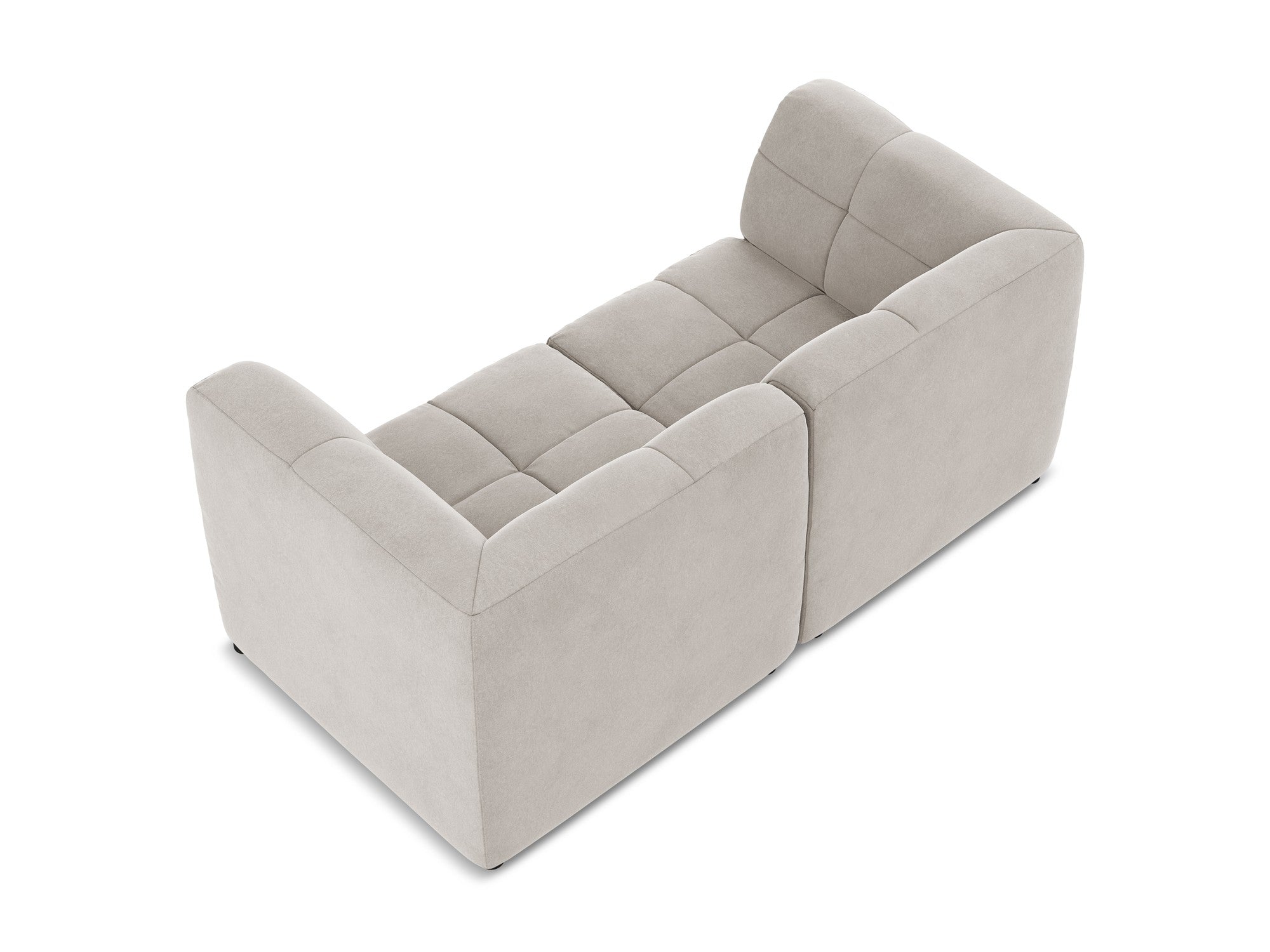 Modulares Samtsofa für 2 Personen ALOHA hellbeige