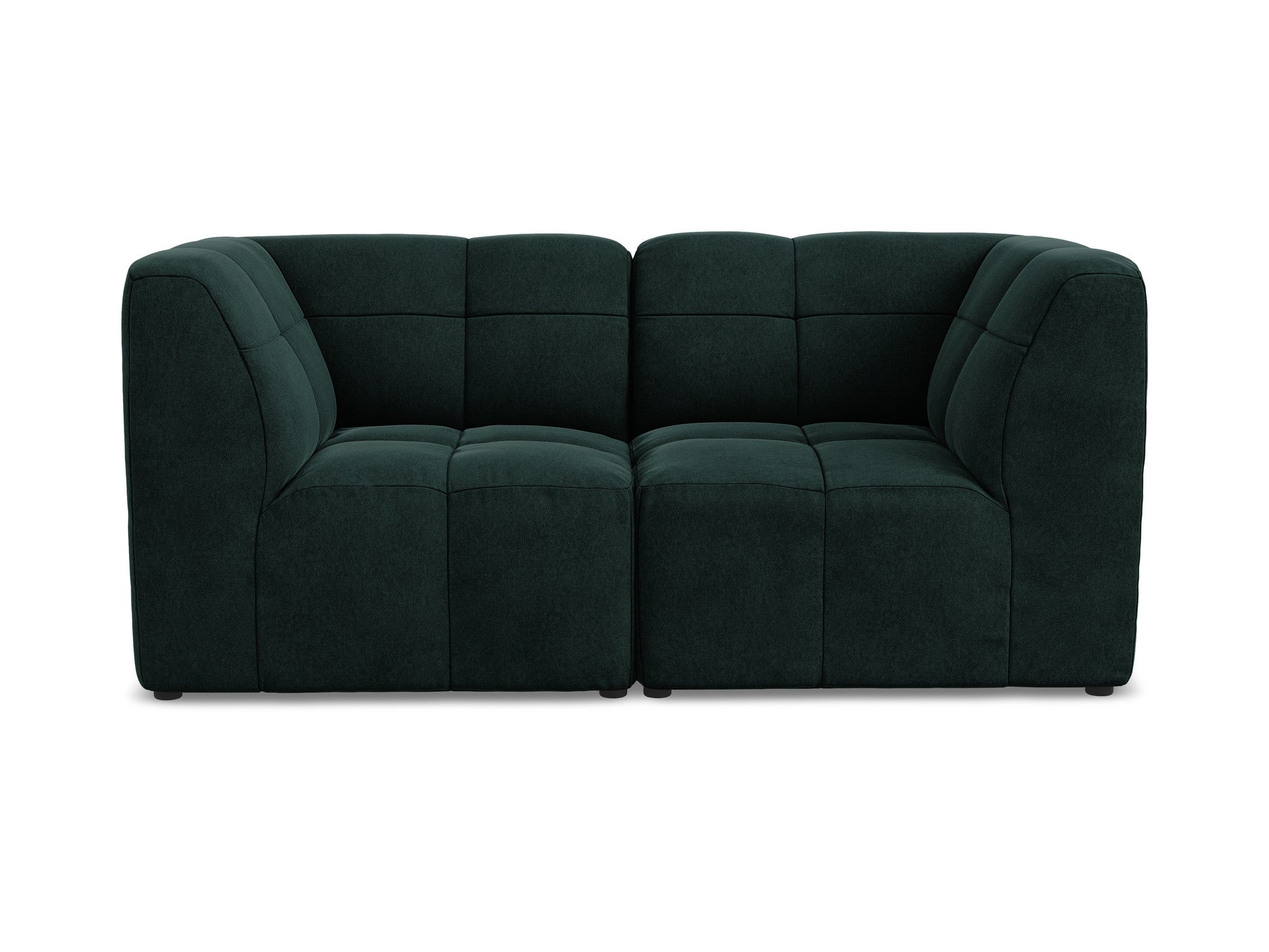 Velvet modular sofa for two ALOHA gray-green