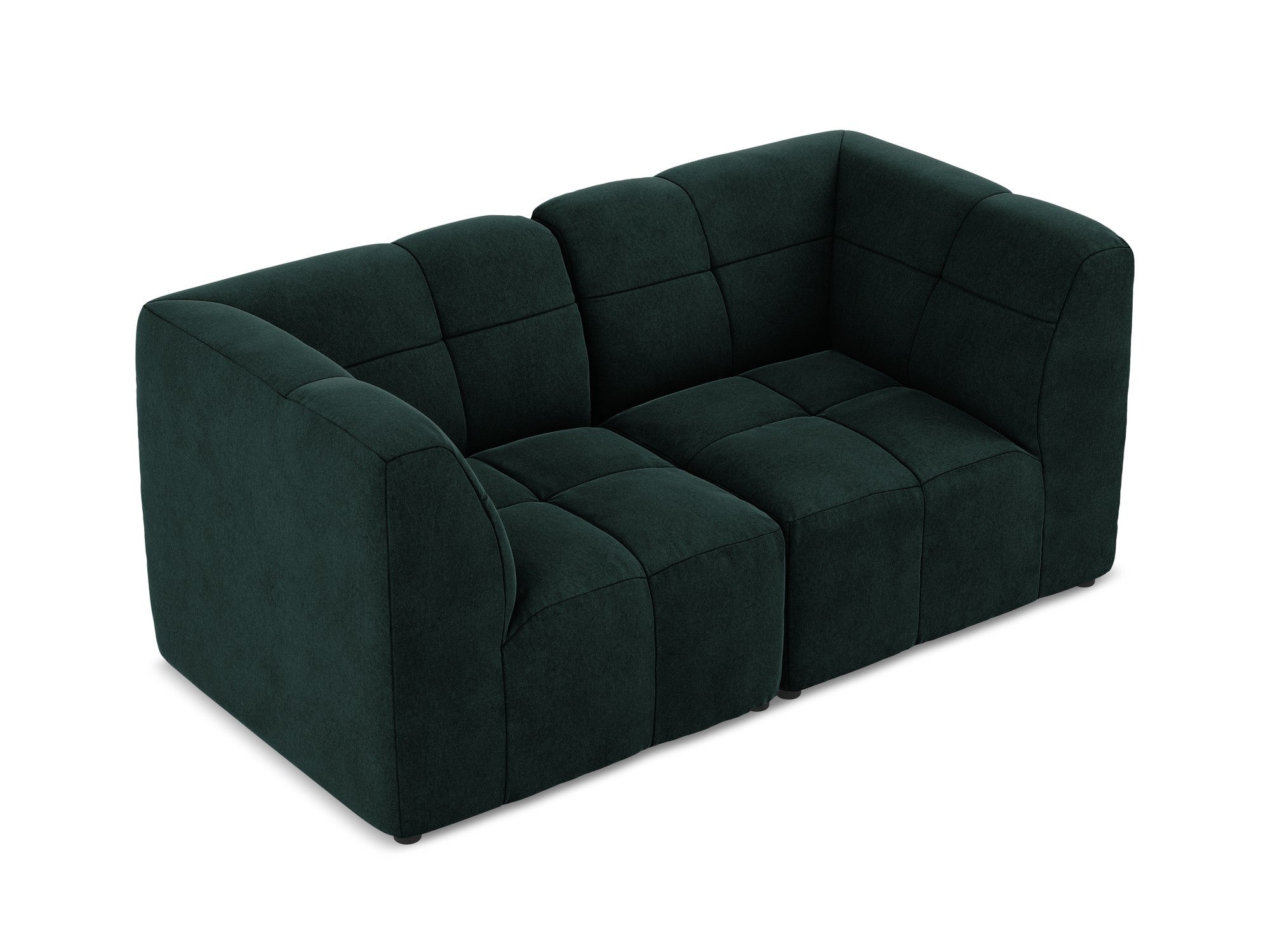 Velvet modular sofa for two ALOHA gray-green