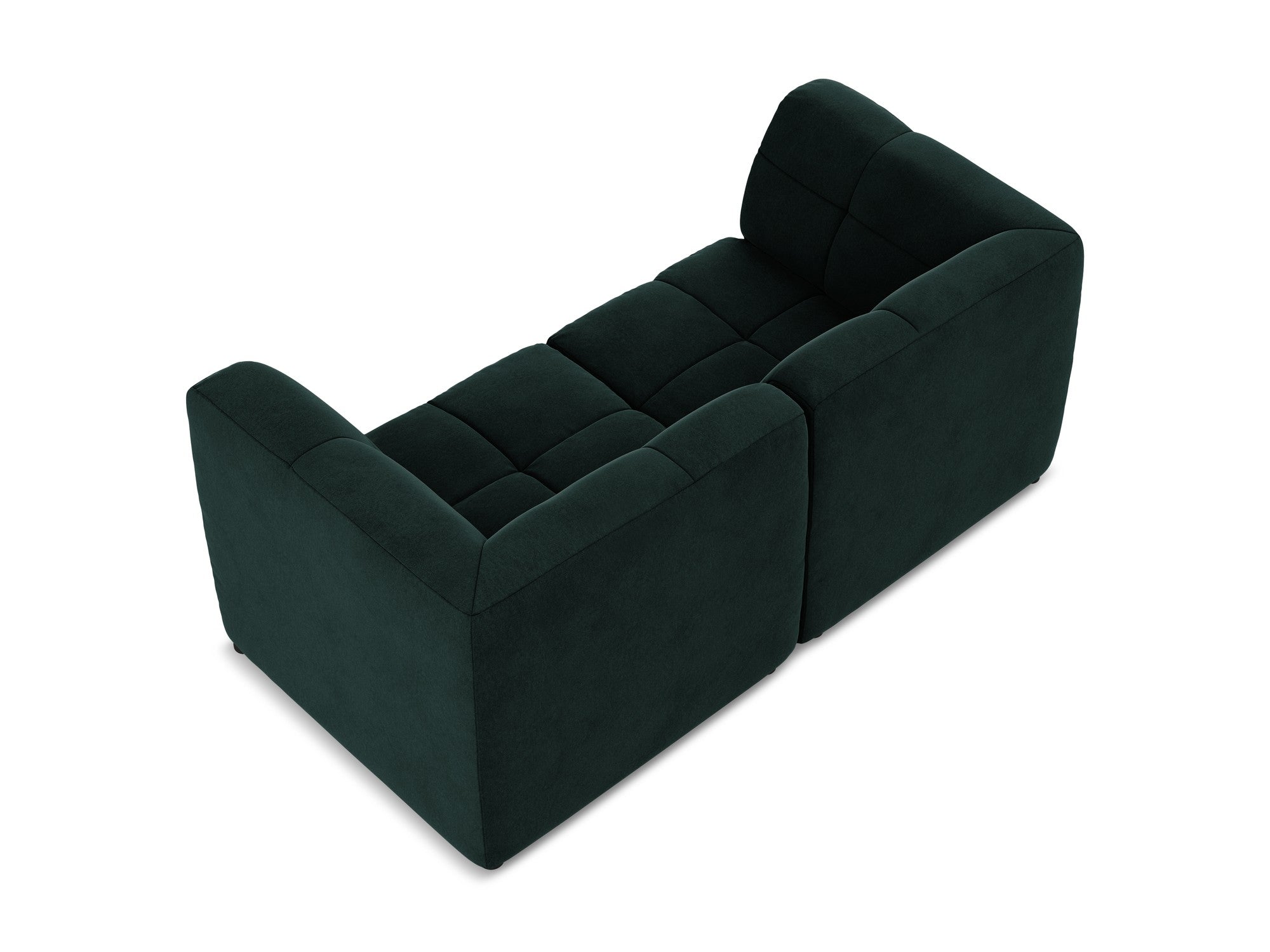 Velvet modular sofa for two ALOHA gray-green