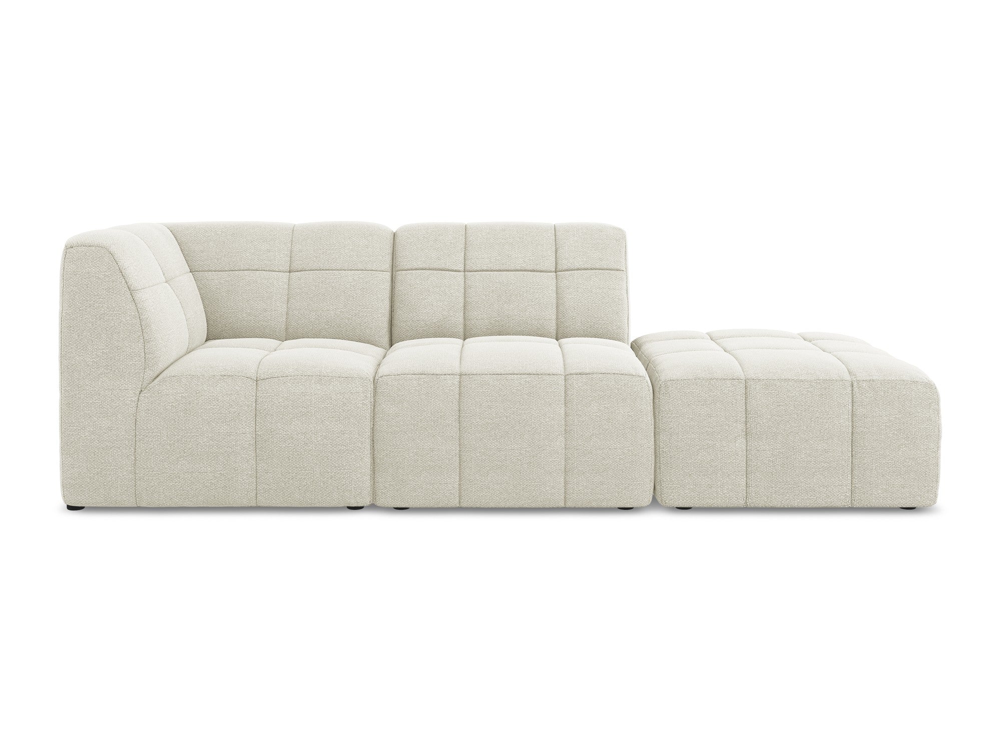 Modulares Sofa linksseitig offen 3-sitzig ALOHA sandfarbener Boucle