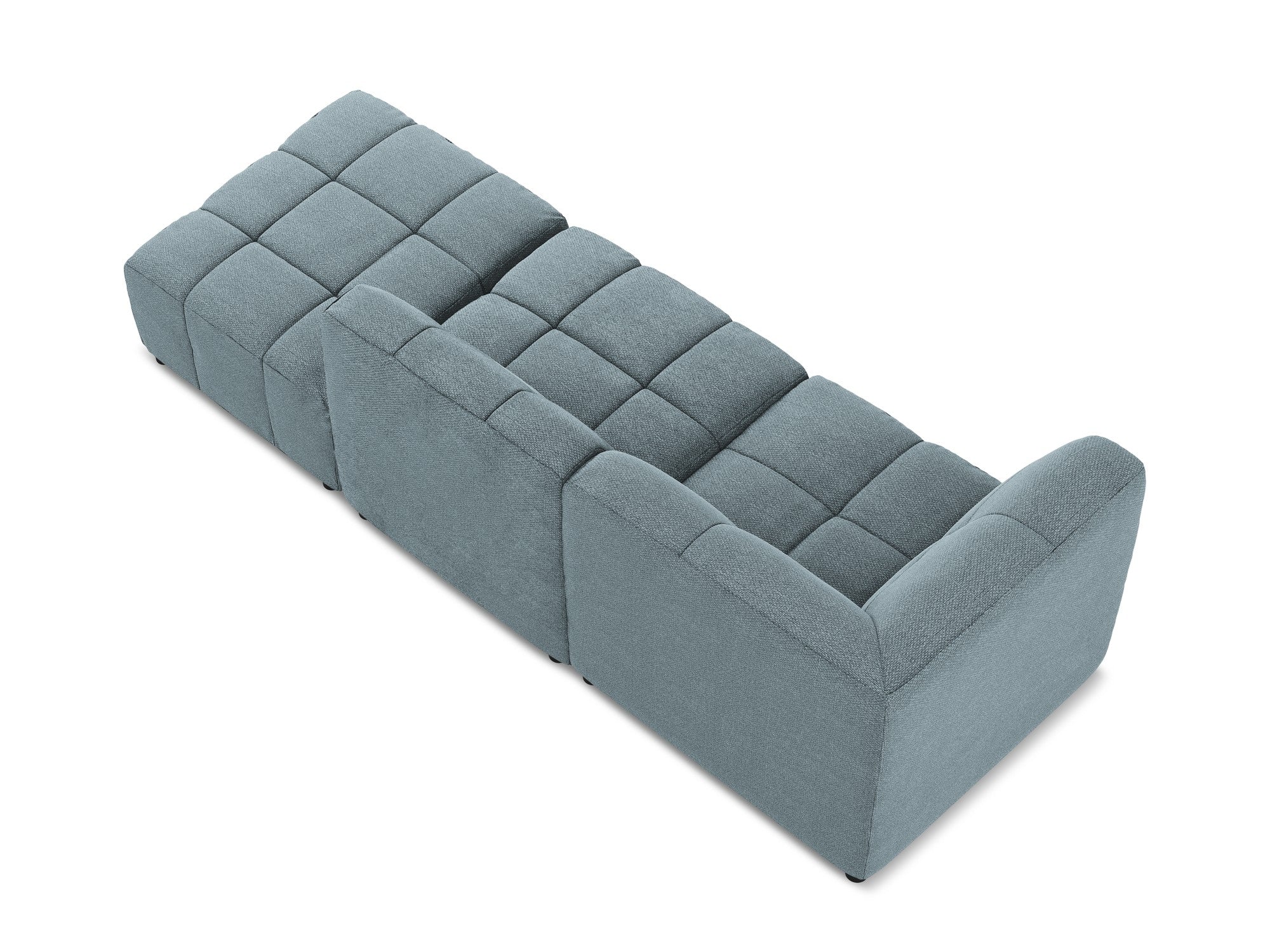Modulares Sofa linksseitig offen 3-sitzig ALOHA jeansblau Boucle