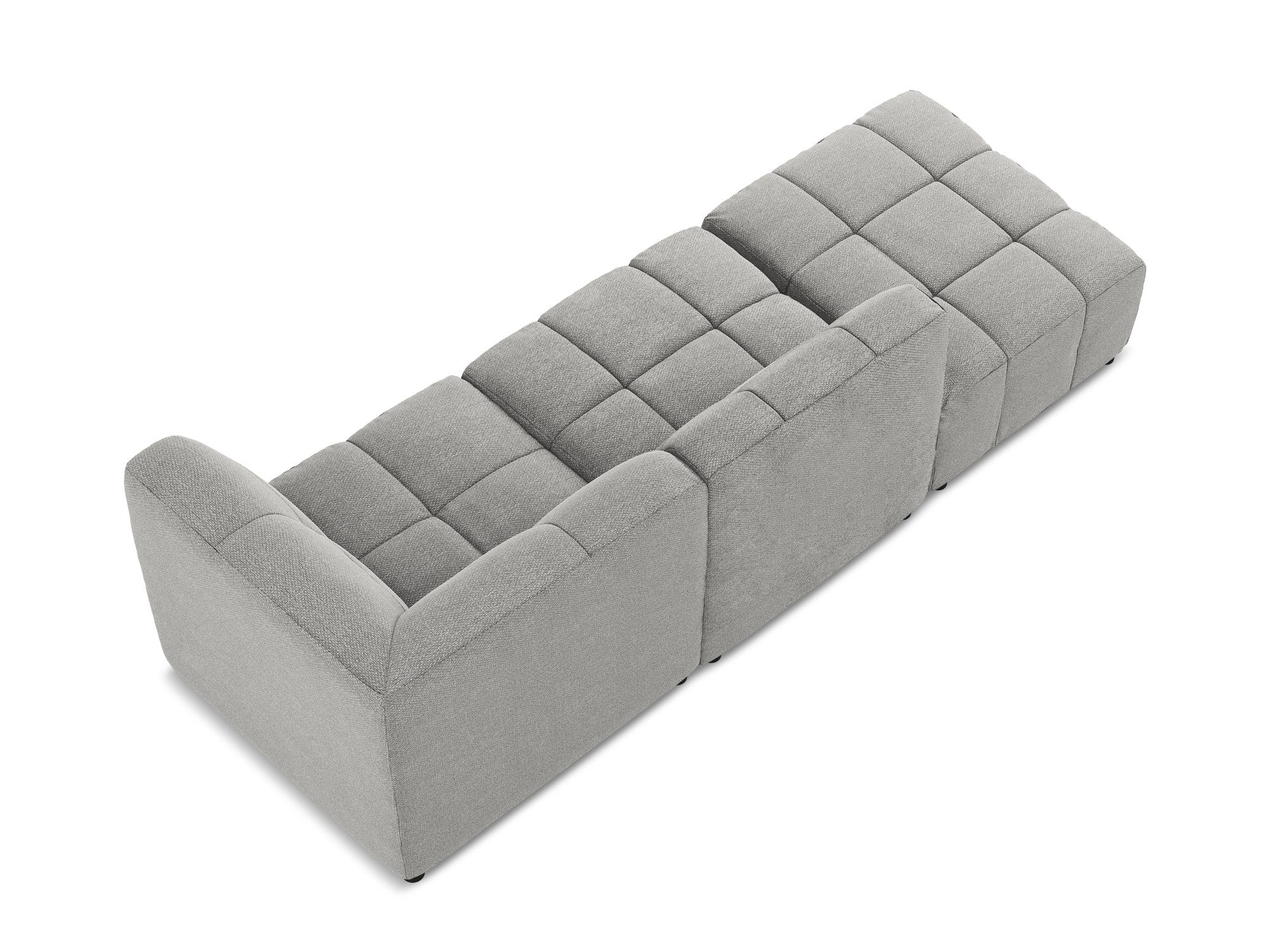 Modulares Sofa mit offener rechter Seite, 3-Sitzer ALOHA in hellgrauem Boucle