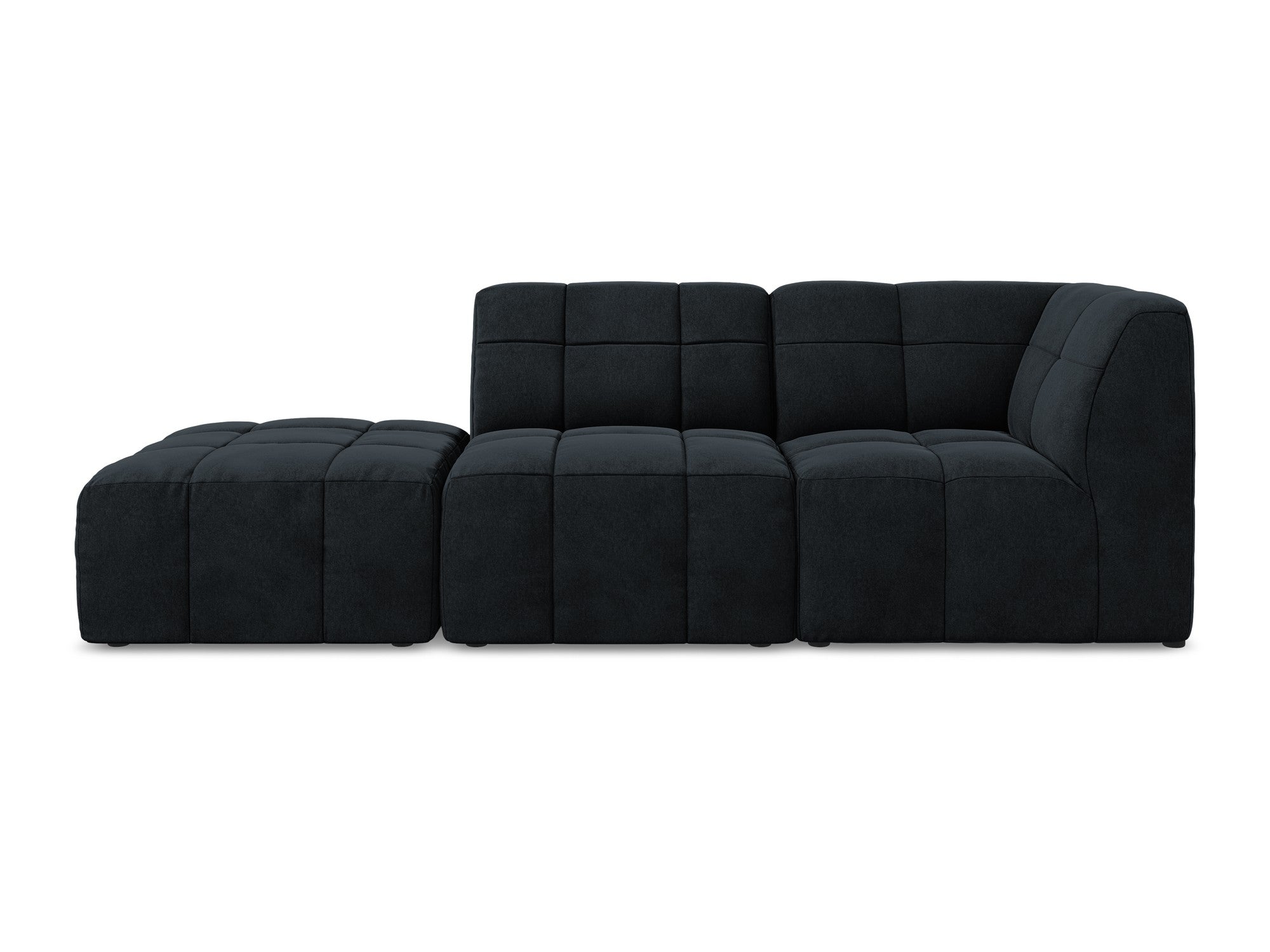 Modulares Samtsofa mit offener rechter Seite, 3-Sitzer ALOHA in königsblau