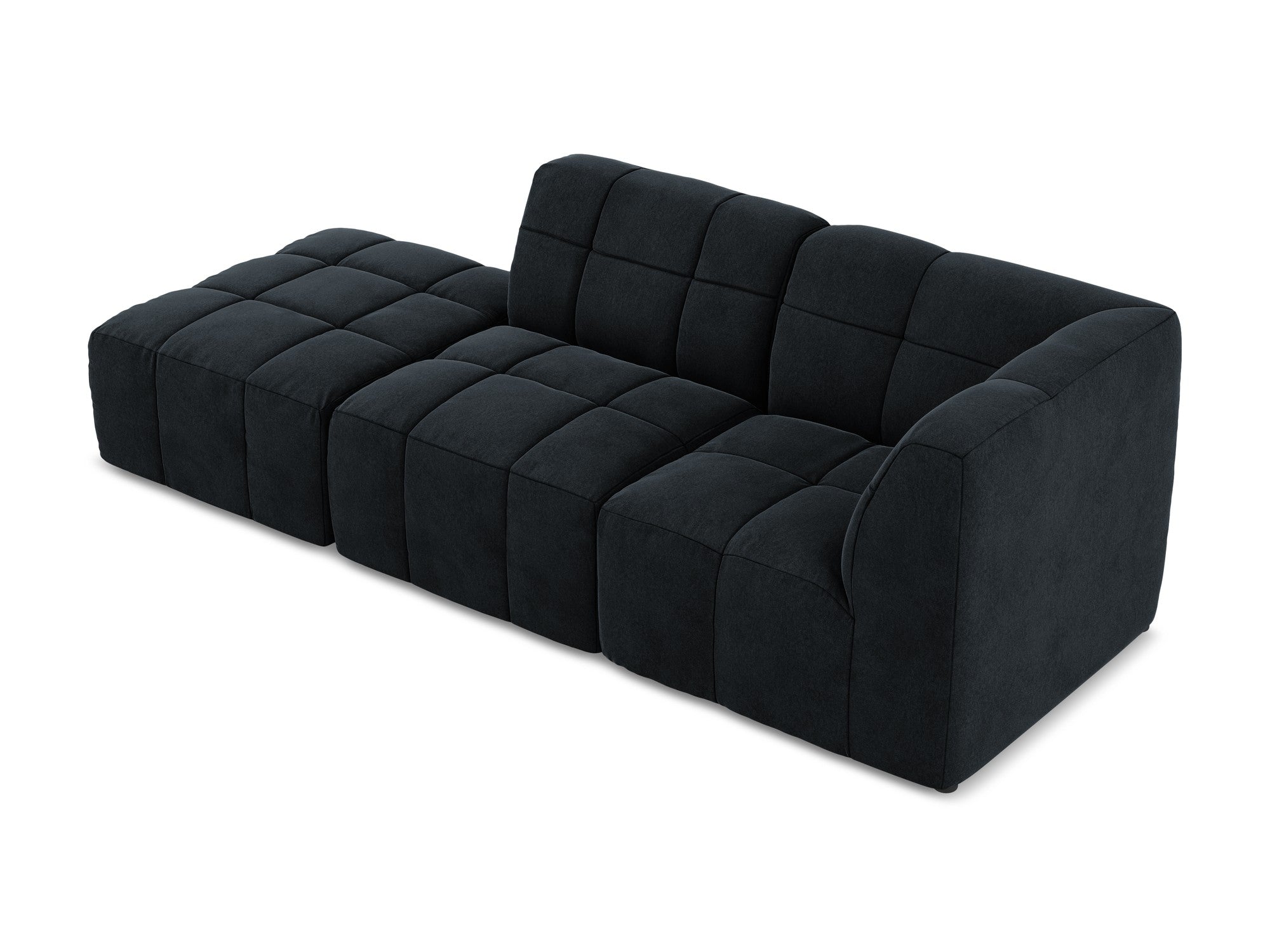 Modulares Samtsofa mit offener rechter Seite, 3-Sitzer ALOHA in königsblau