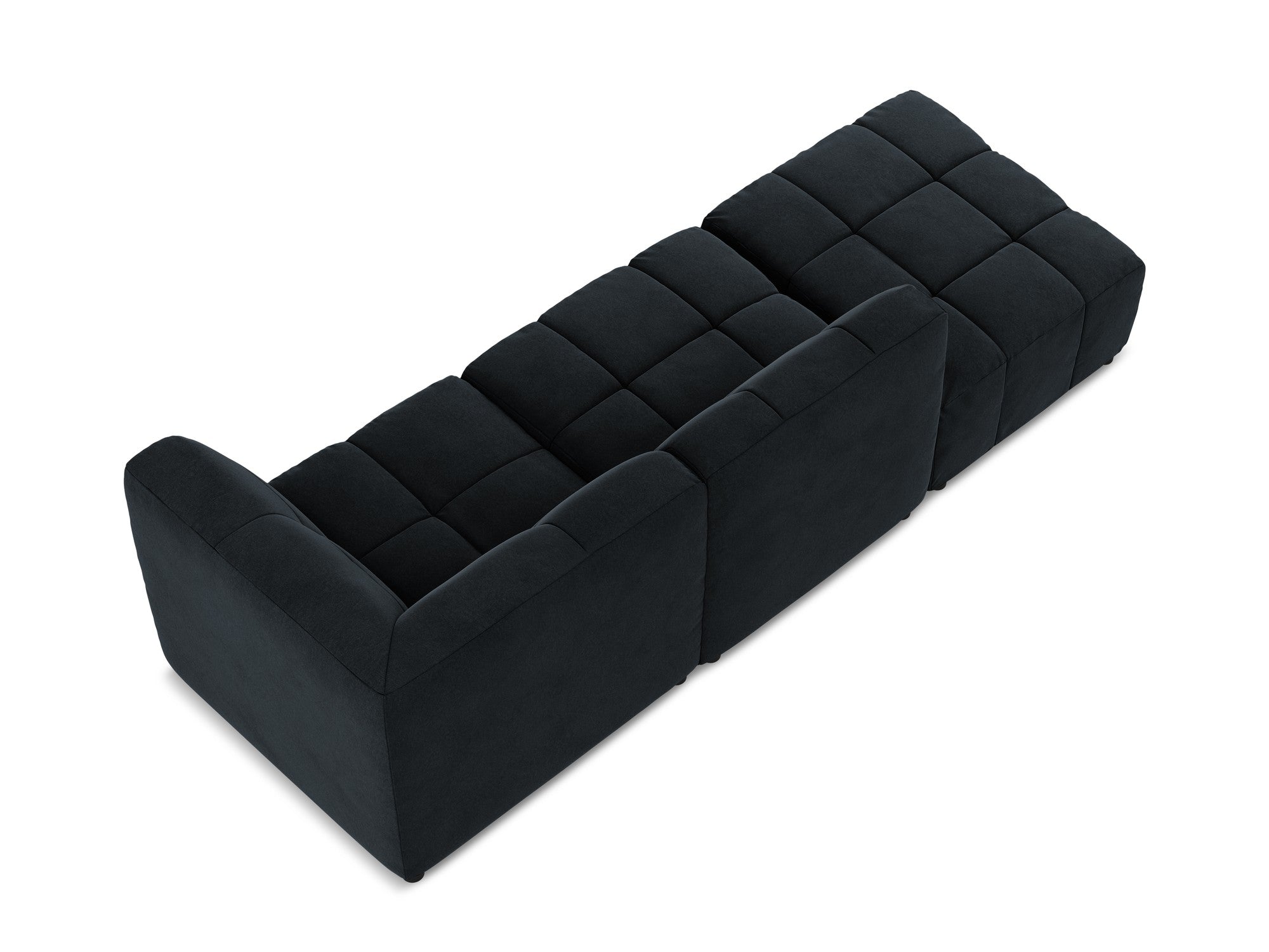 Modulares Samtsofa mit offener rechter Seite, 3-Sitzer ALOHA in königsblau