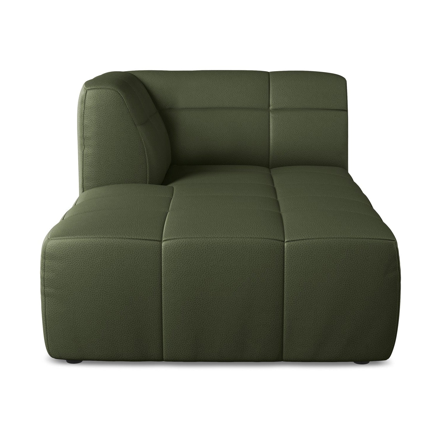 Left-facing ALOHA chaise lounge in dark green eco-leather