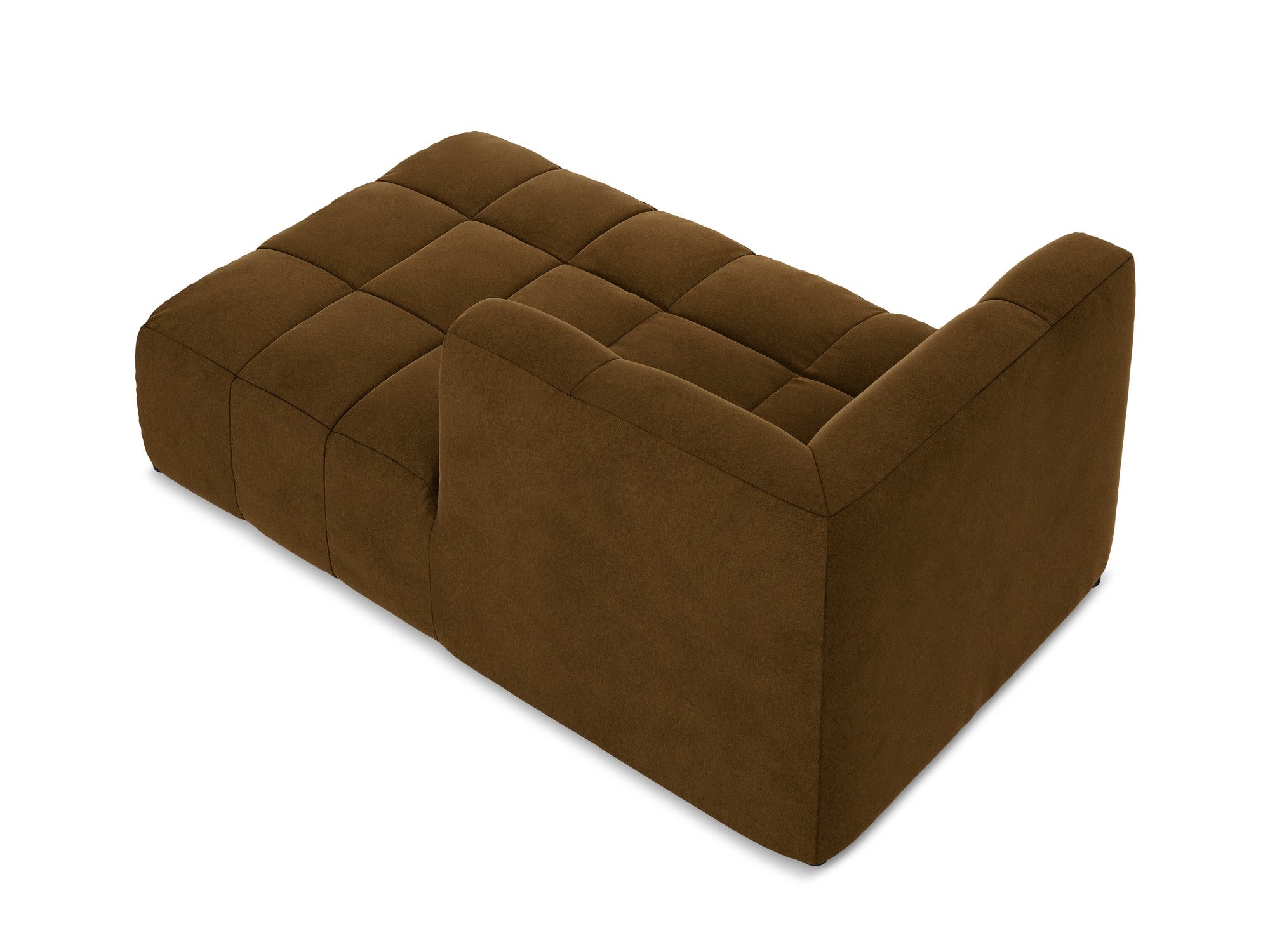 Rechtsseitiger Samt-Szezlong ALOHA in Senfgelb