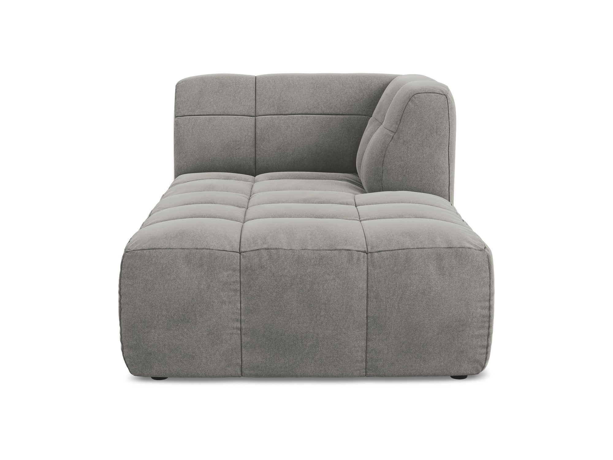 Rechtsseitiger Samt-Szezlong ALOHA grau