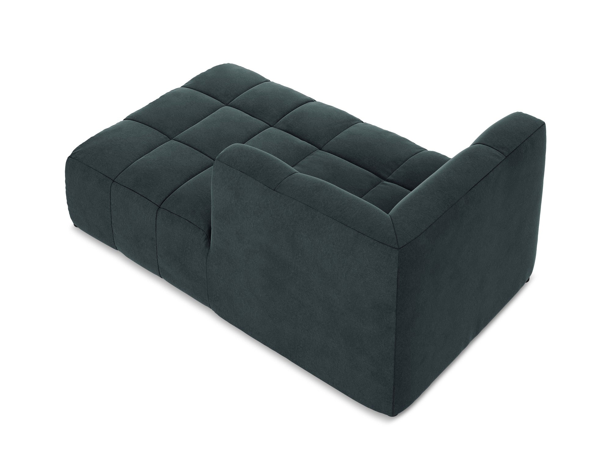 Rechtsseitiger Samt-Szezlong ALOHA in Meeresfarbe