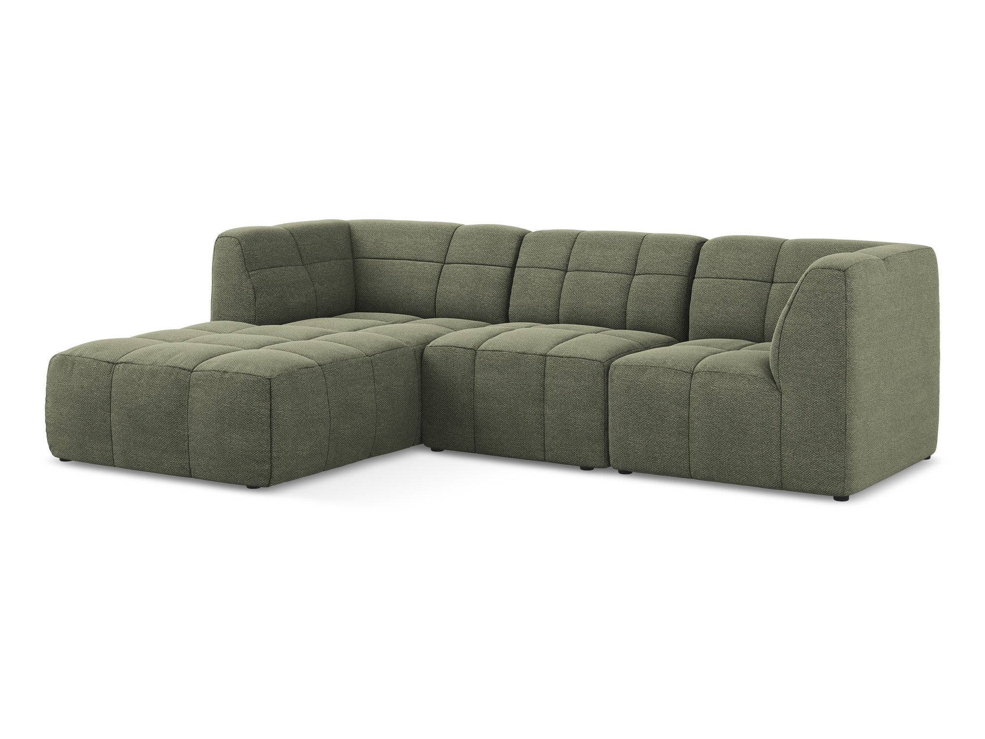 Left-facing modular sofa for 3 people ALOHA olive boucle