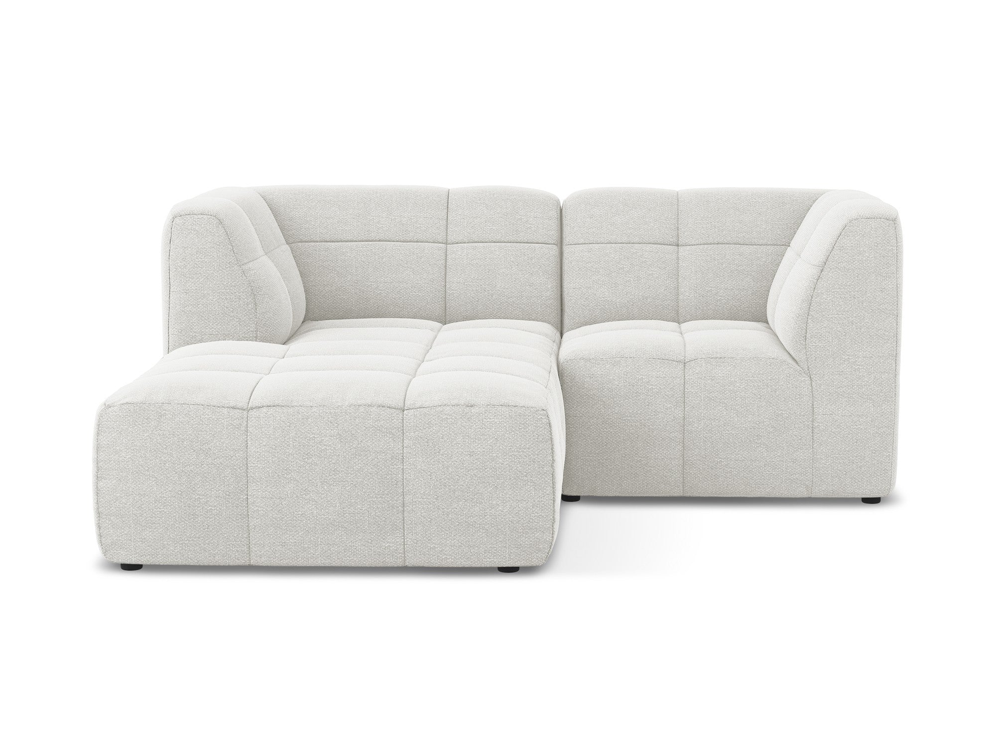Modularer, linksseitiger 2-Sitzer ALOHA in weißem Boucle