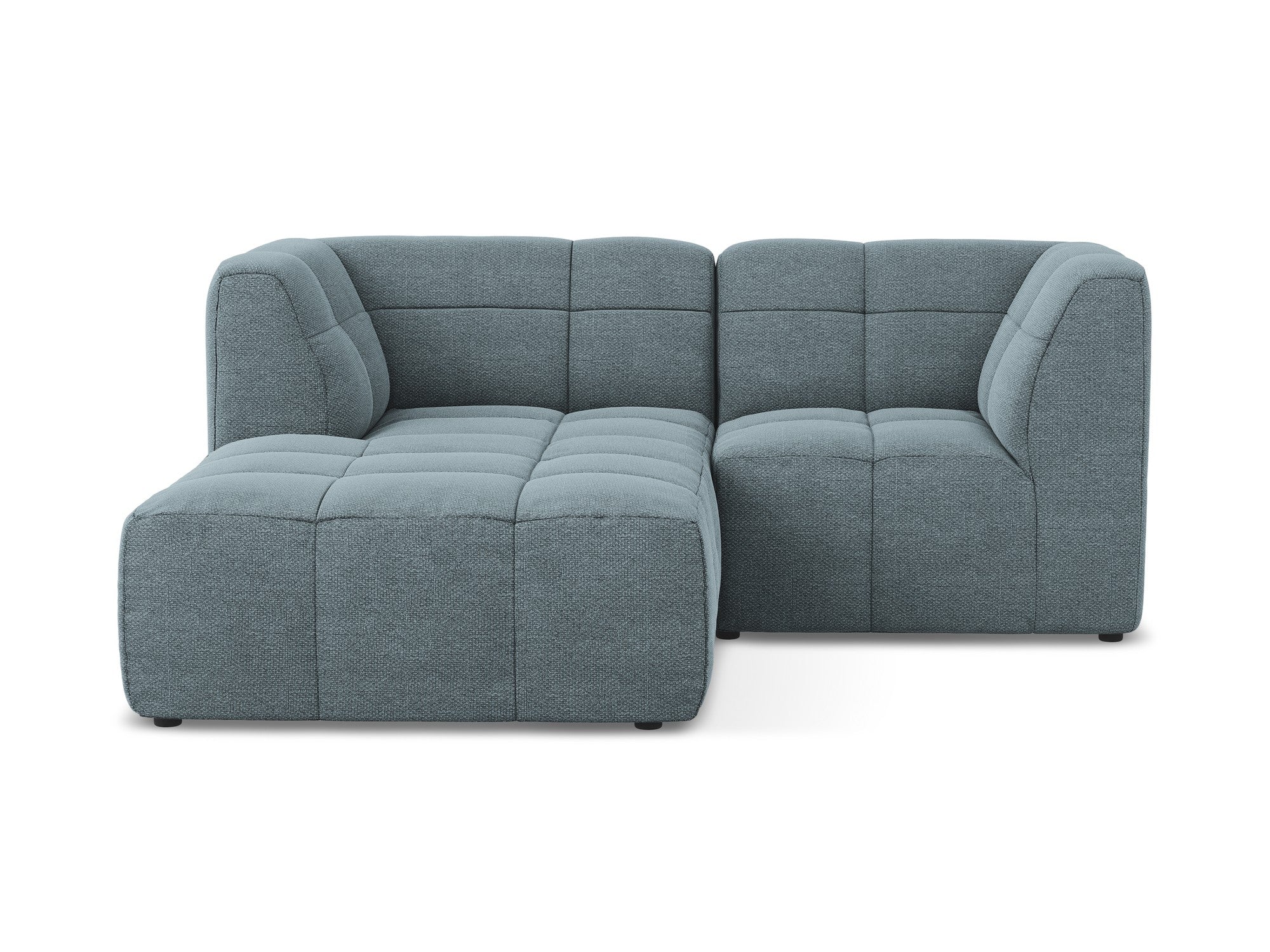 Modularer linksseitiger 2-Sitzer ALOHA in blauer Jeans-Boucle