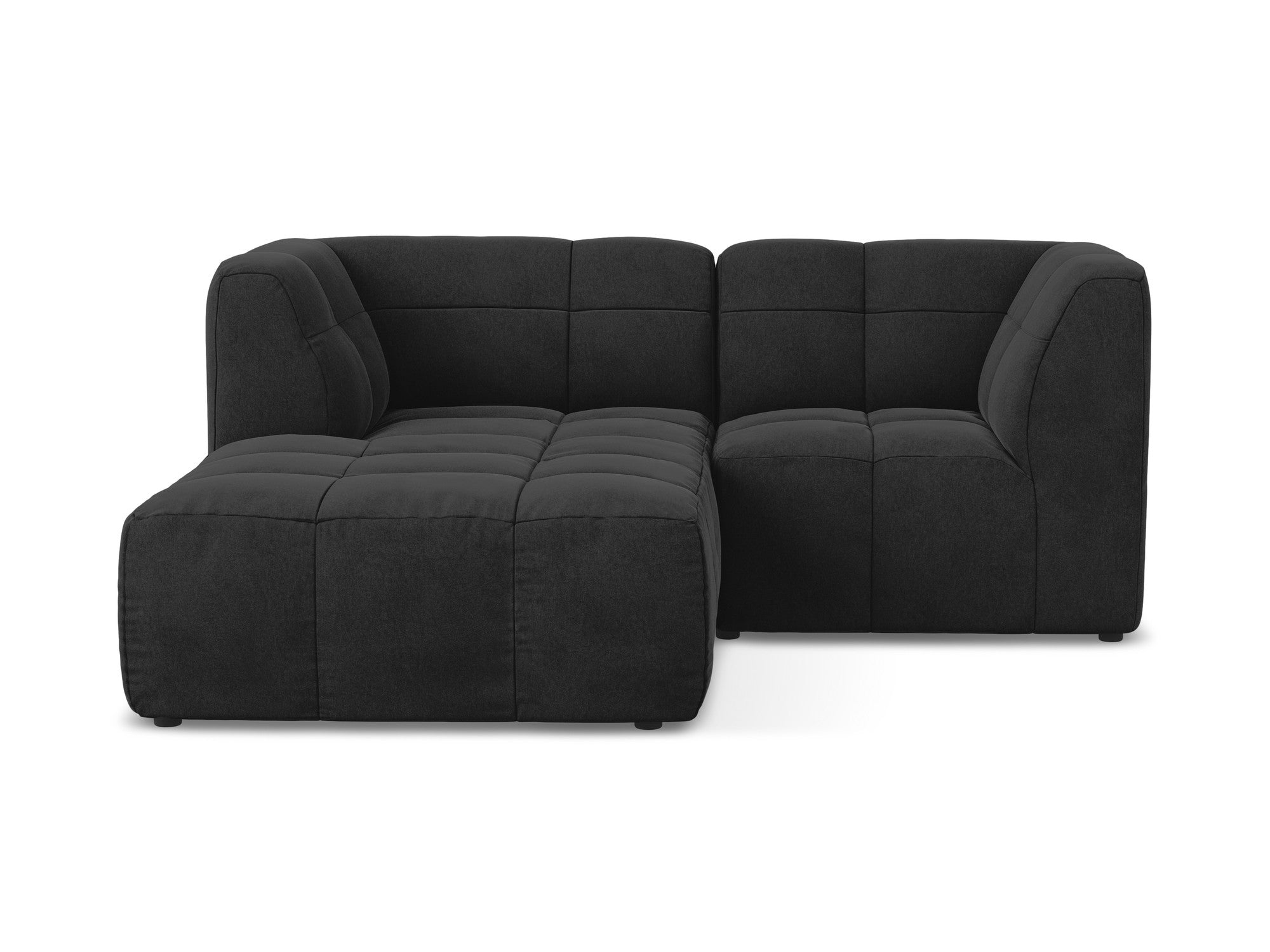 Left-facing velvet modular sofa for 2 people ALOHA black