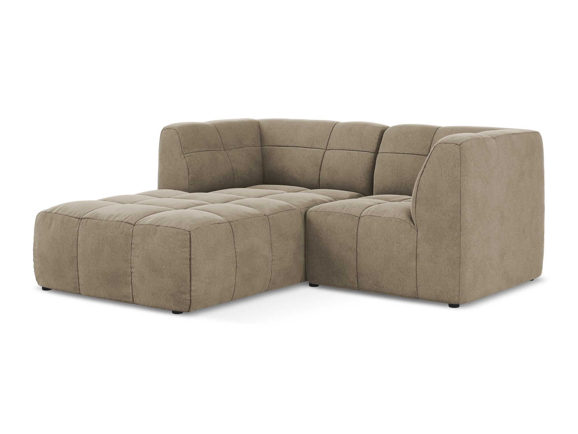 Left-facing velvet modular sofa for 2 people ALOHA beige