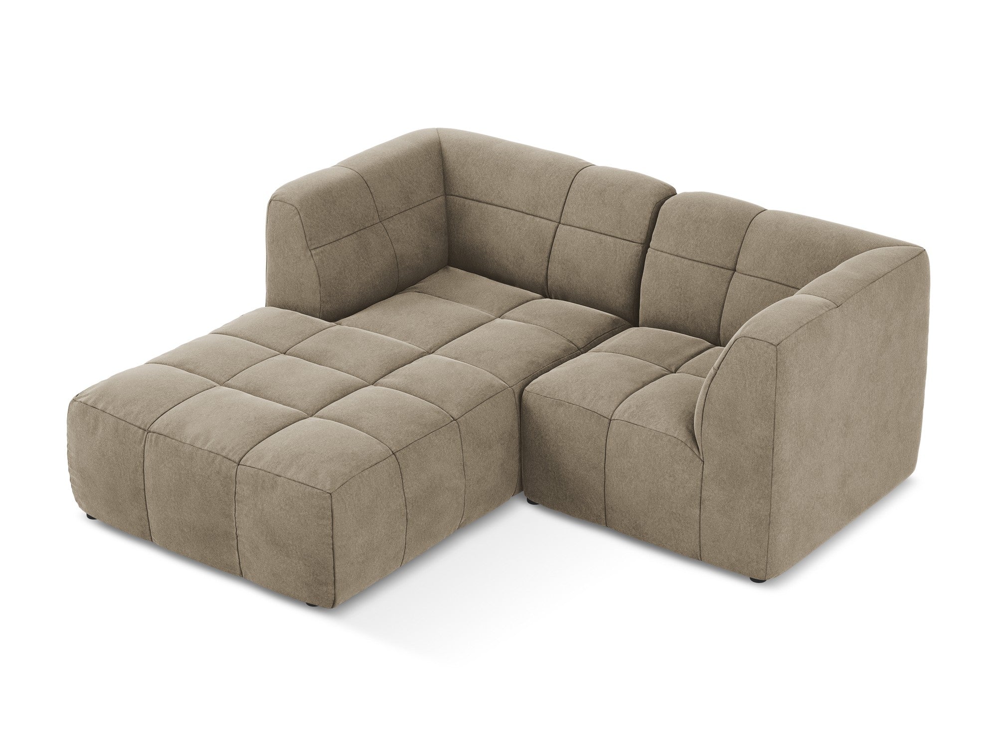 Left-facing velvet modular sofa for 2 people ALOHA beige