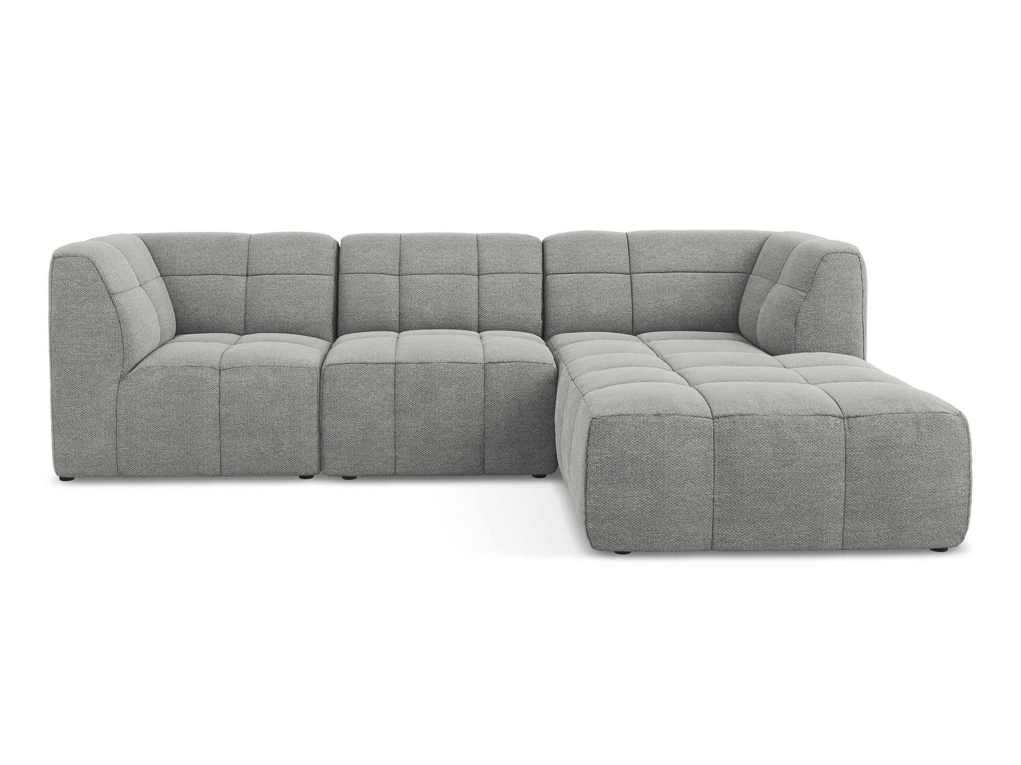 Modularer Ecksofa rechtsseitig 3-Sitzer ALOHA hellgrau Boucle