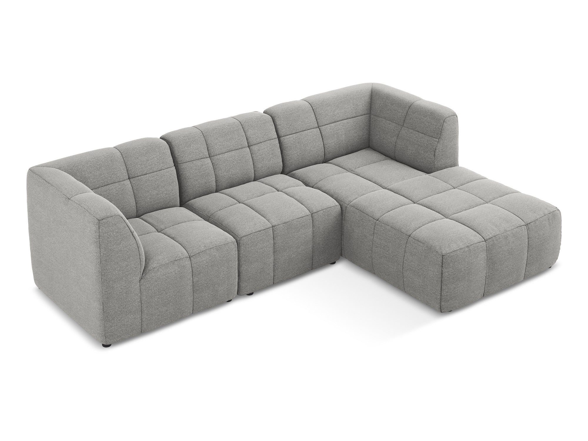 Modularer Ecksofa rechtsseitig 3-Sitzer ALOHA hellgrau Boucle