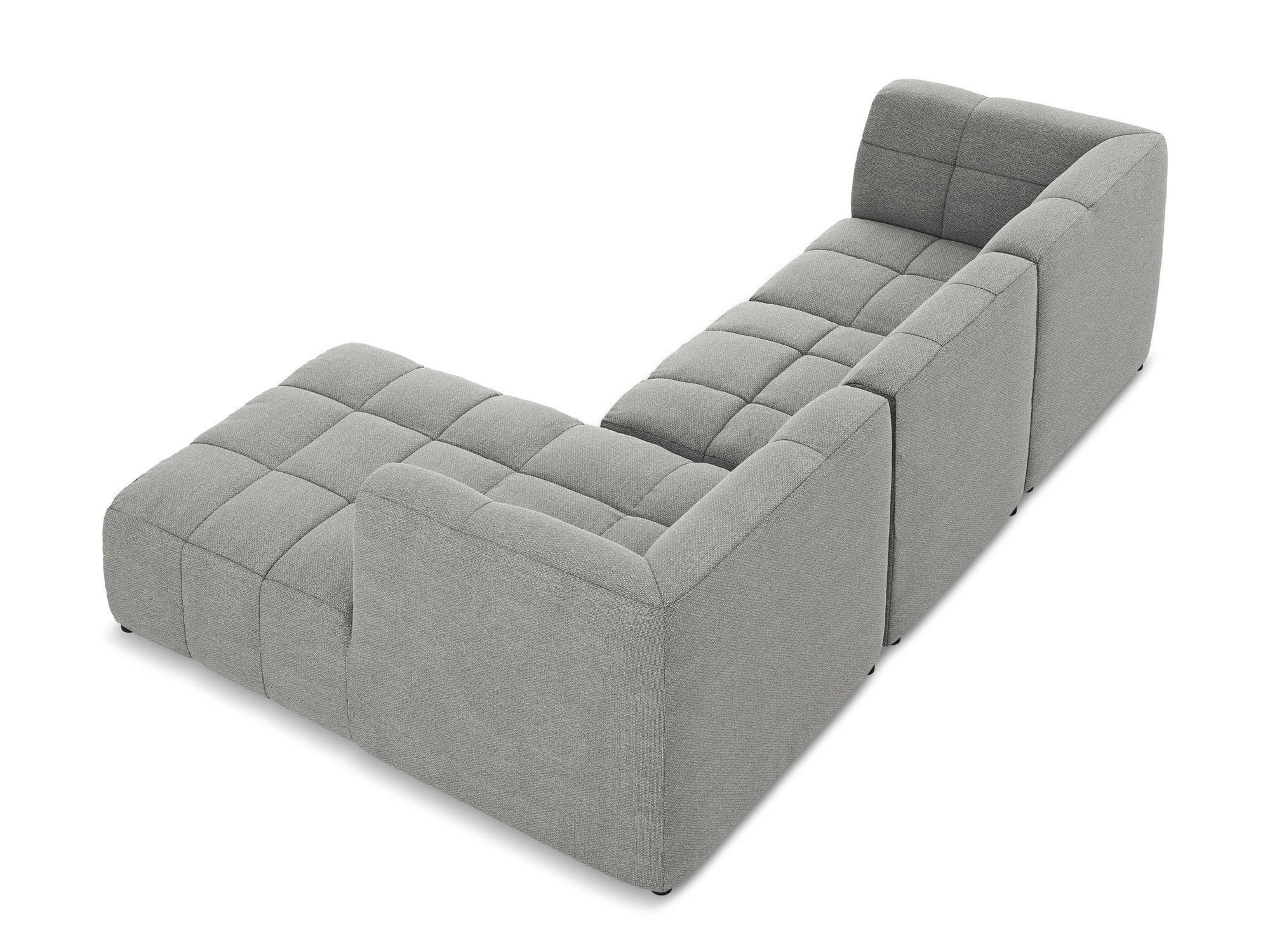 Modularer Ecksofa rechtsseitig 3-Sitzer ALOHA hellgrau Boucle