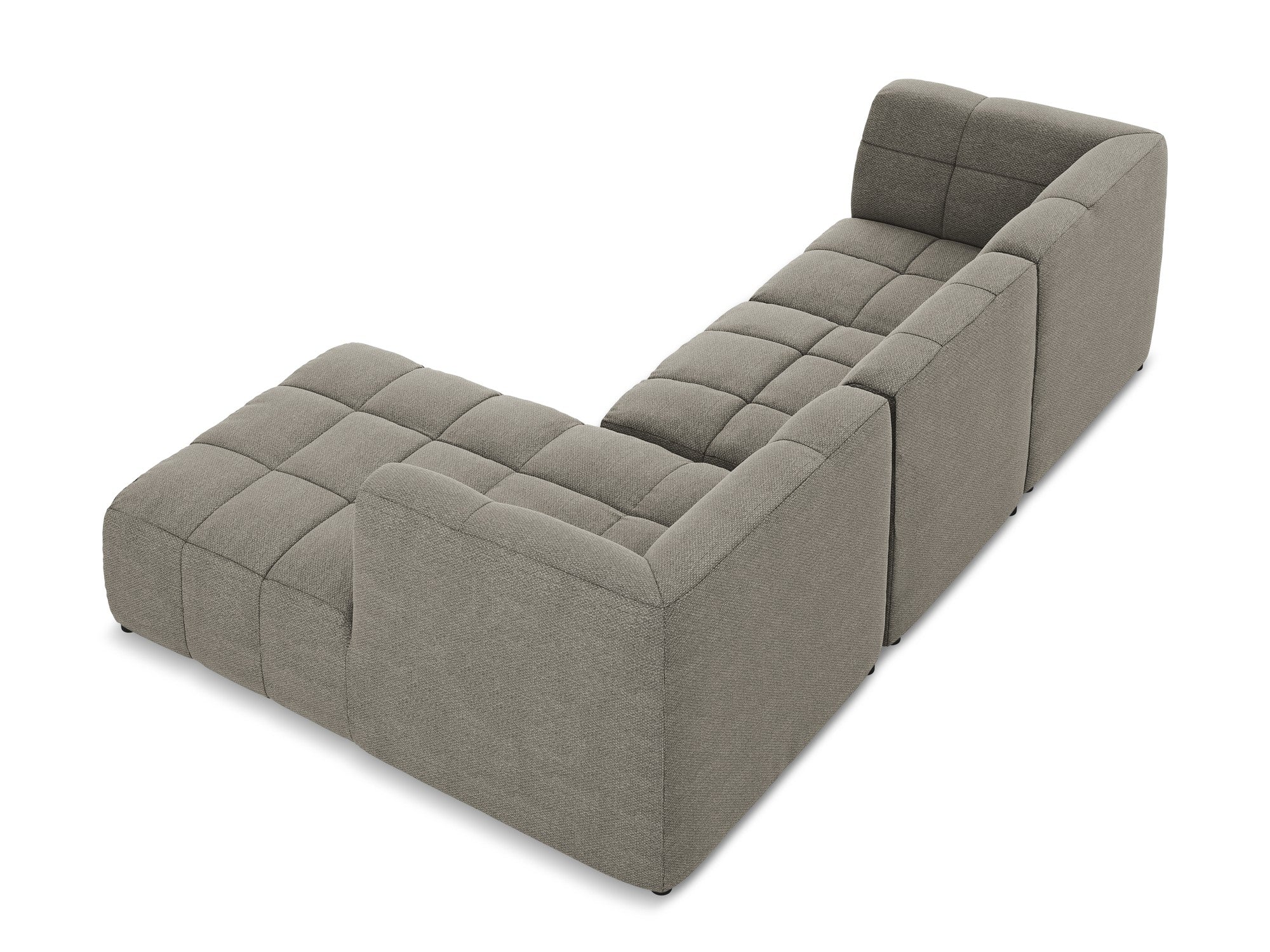 Right-facing modular sofa ALOHA in gray boucle, 3-seater