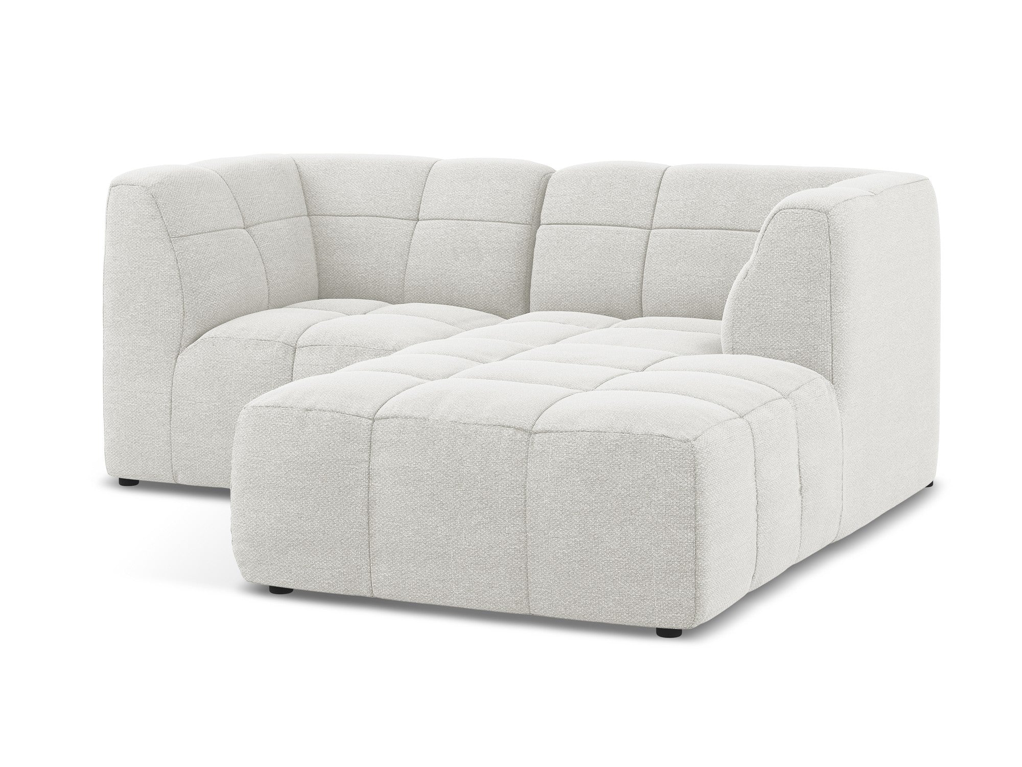 Modularer Ecksofa rechtsseitig 2-sitzig ALOHA weiß Boucle