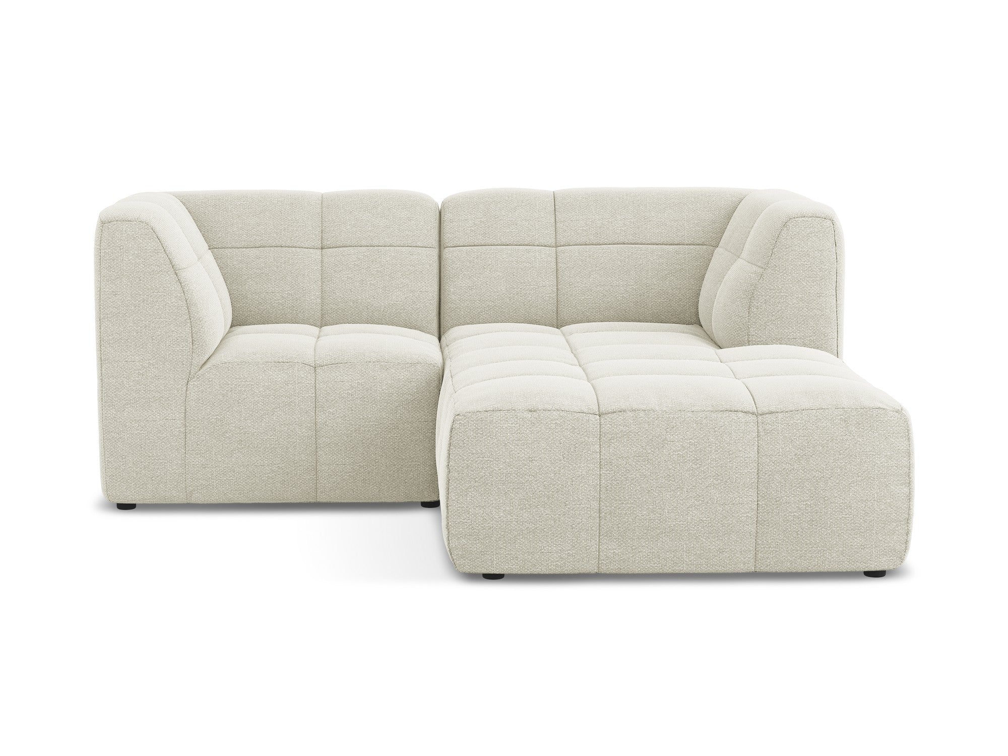 Modularer Ecksofa rechtsseitig 2-sitzig ALOHA sandfarbener Boucle