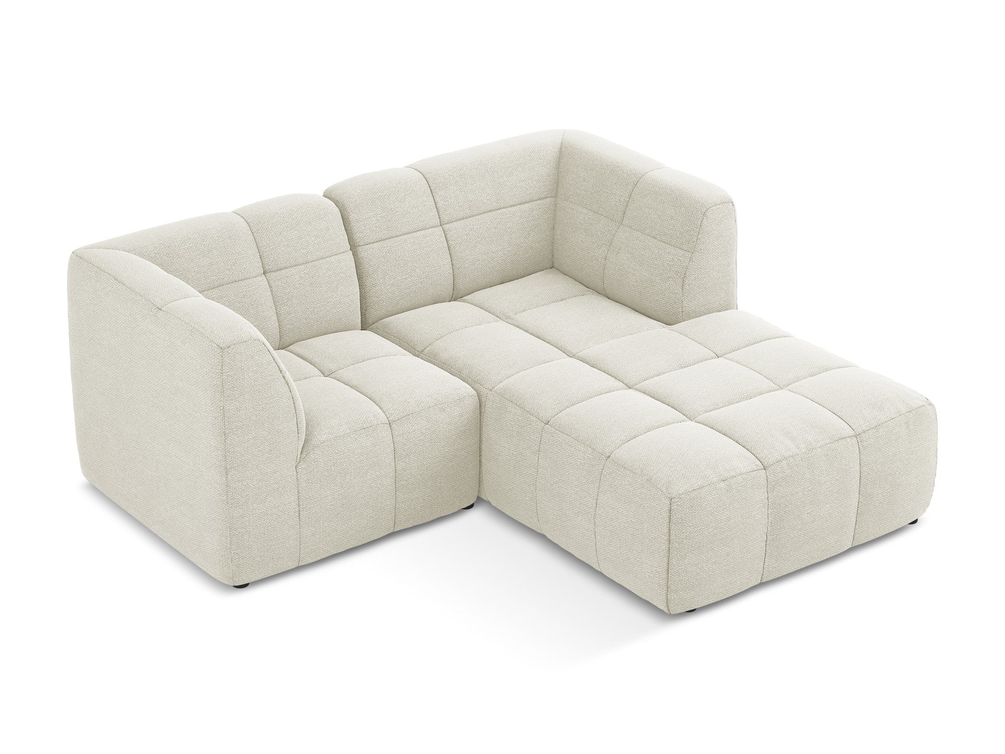 Modularer Ecksofa rechtsseitig 2-sitzig ALOHA sandfarbener Boucle