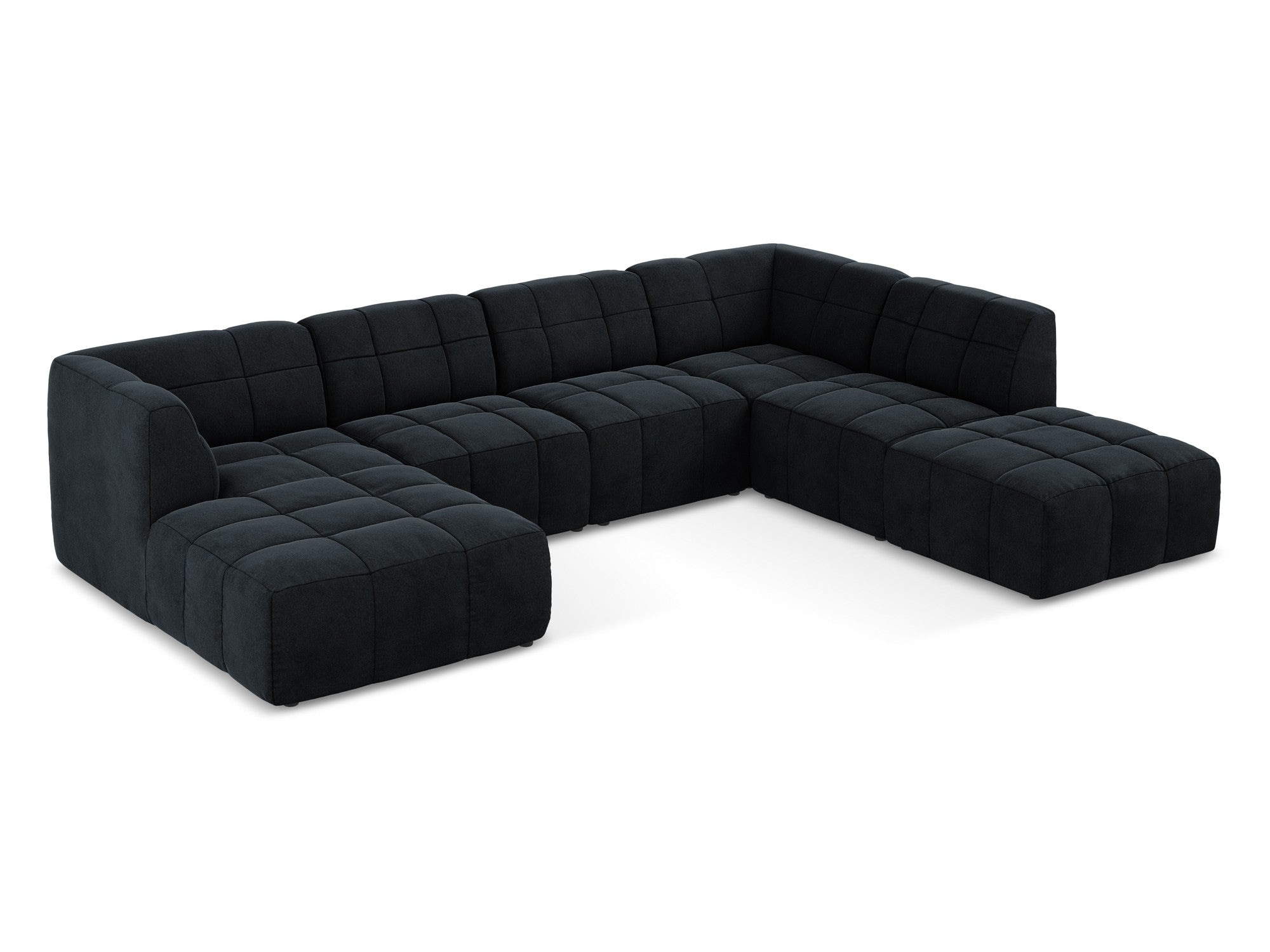 Modular Panoramic Velvet Corner Sofa ALOHA Royal Blue