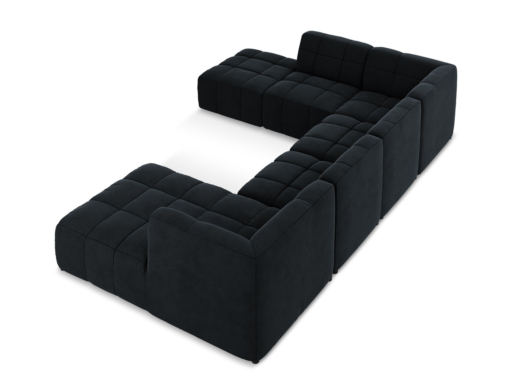 Modular Panoramic Velvet Corner Sofa ALOHA Royal Blue