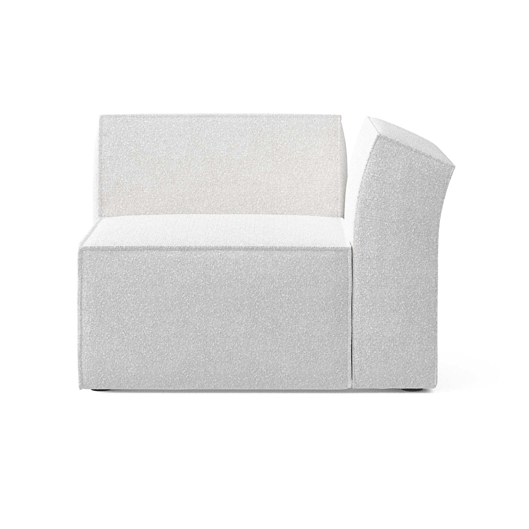 Modulares Sofa ANDO - rechtes Modul in weißem Boucle